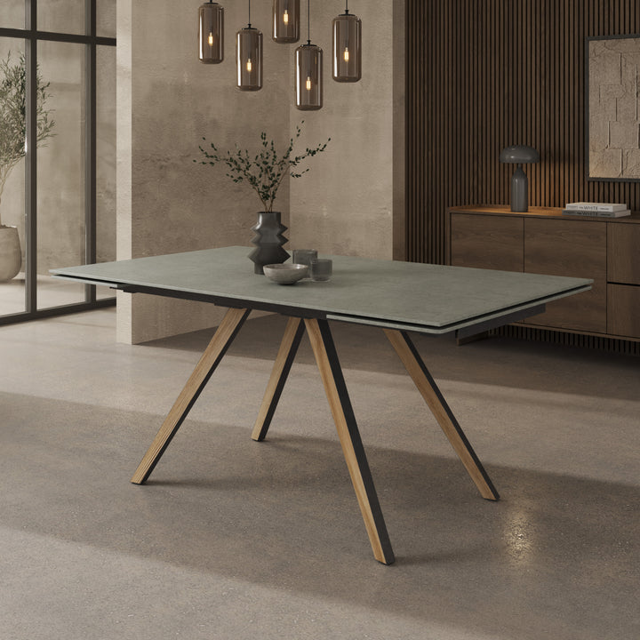 Kokomo - Eetkamertafel - Zwart keramiek - Uitschuifbaar - 165x100x76 cm