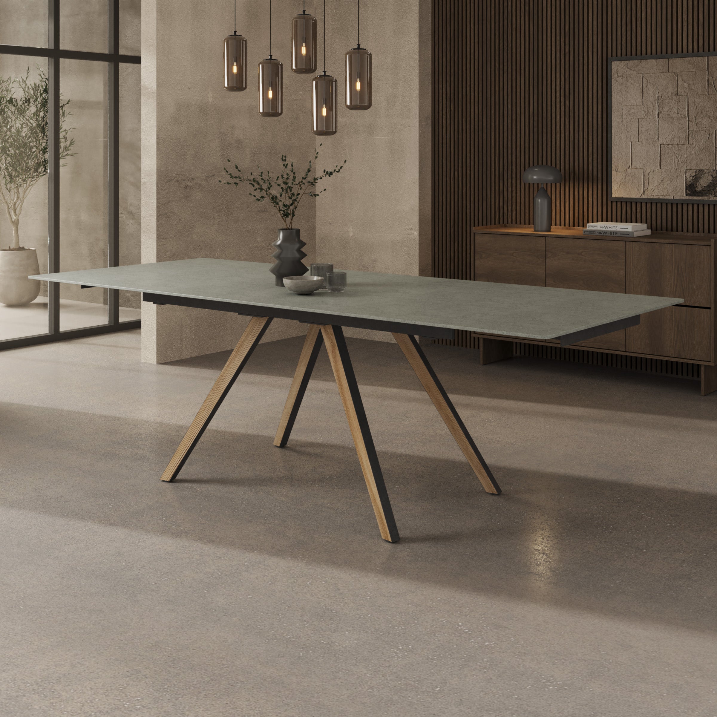 Kokomo - Eetkamertafel - Zwart keramiek - Uitschuifbaar - 165x100x76 cm