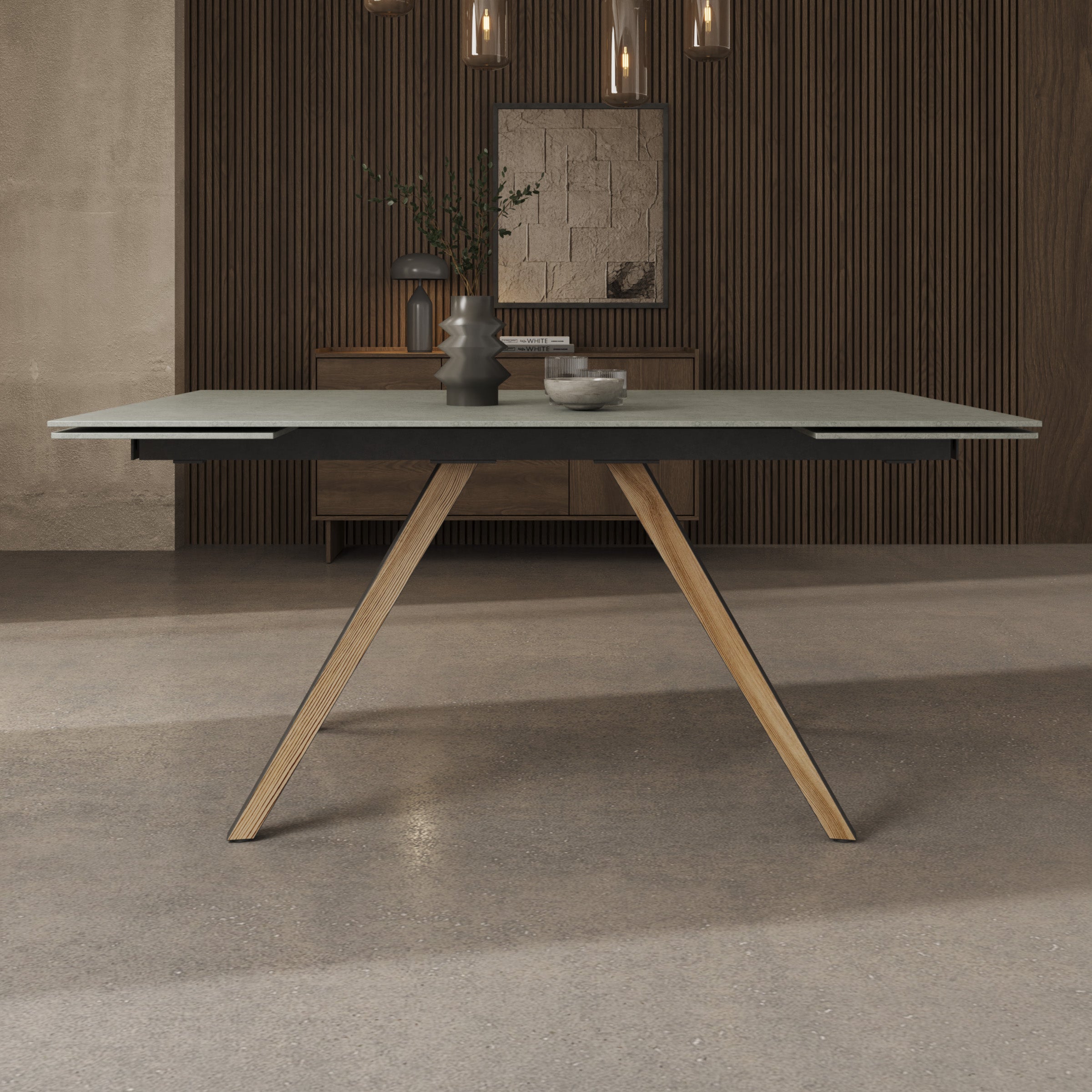 Kokomo - Eetkamertafel - Zwart keramiek - Uitschuifbaar - 165x100x76 cm