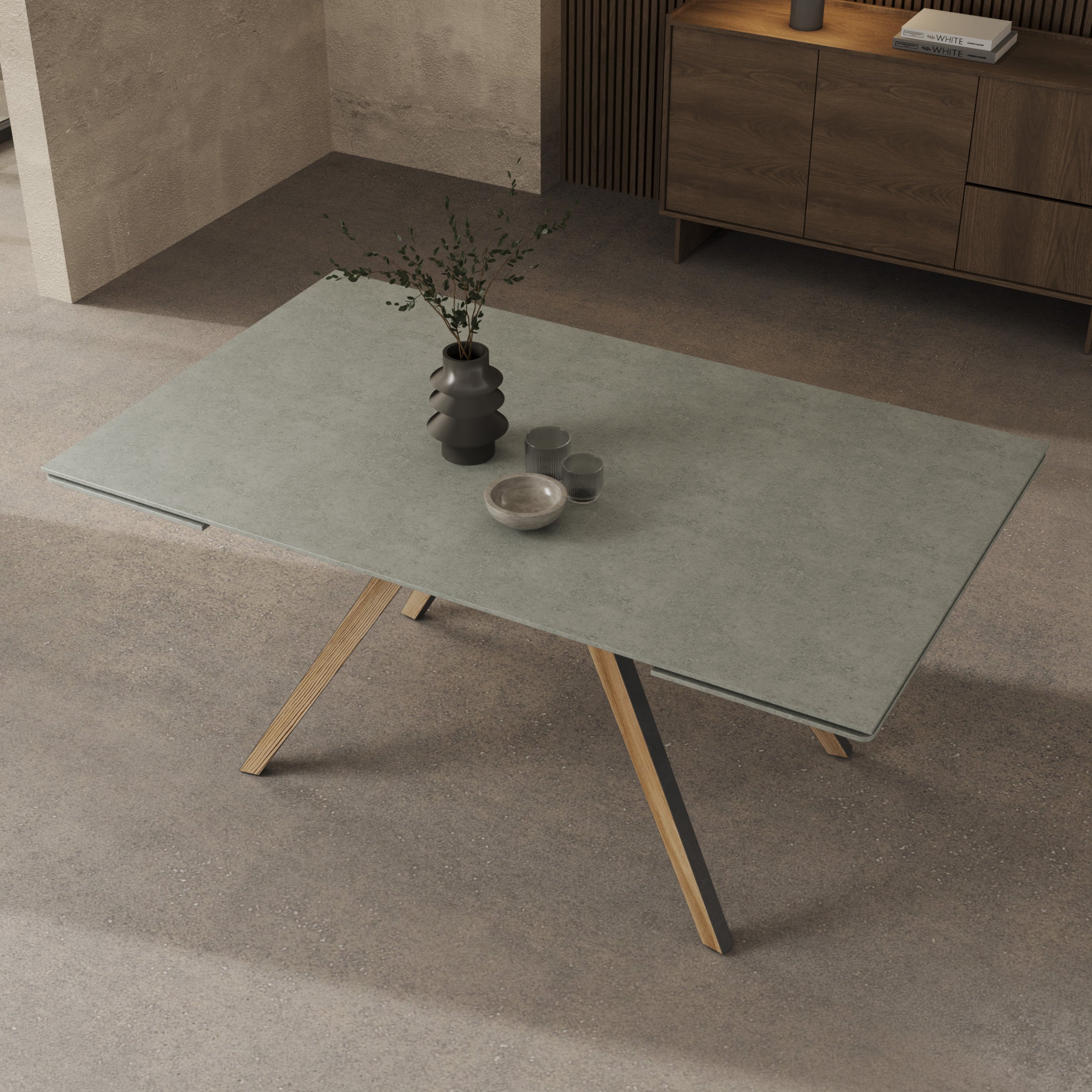 Kokomo - Eetkamertafel - Zwart keramiek - Uitschuifbaar - 165x100x76 cm