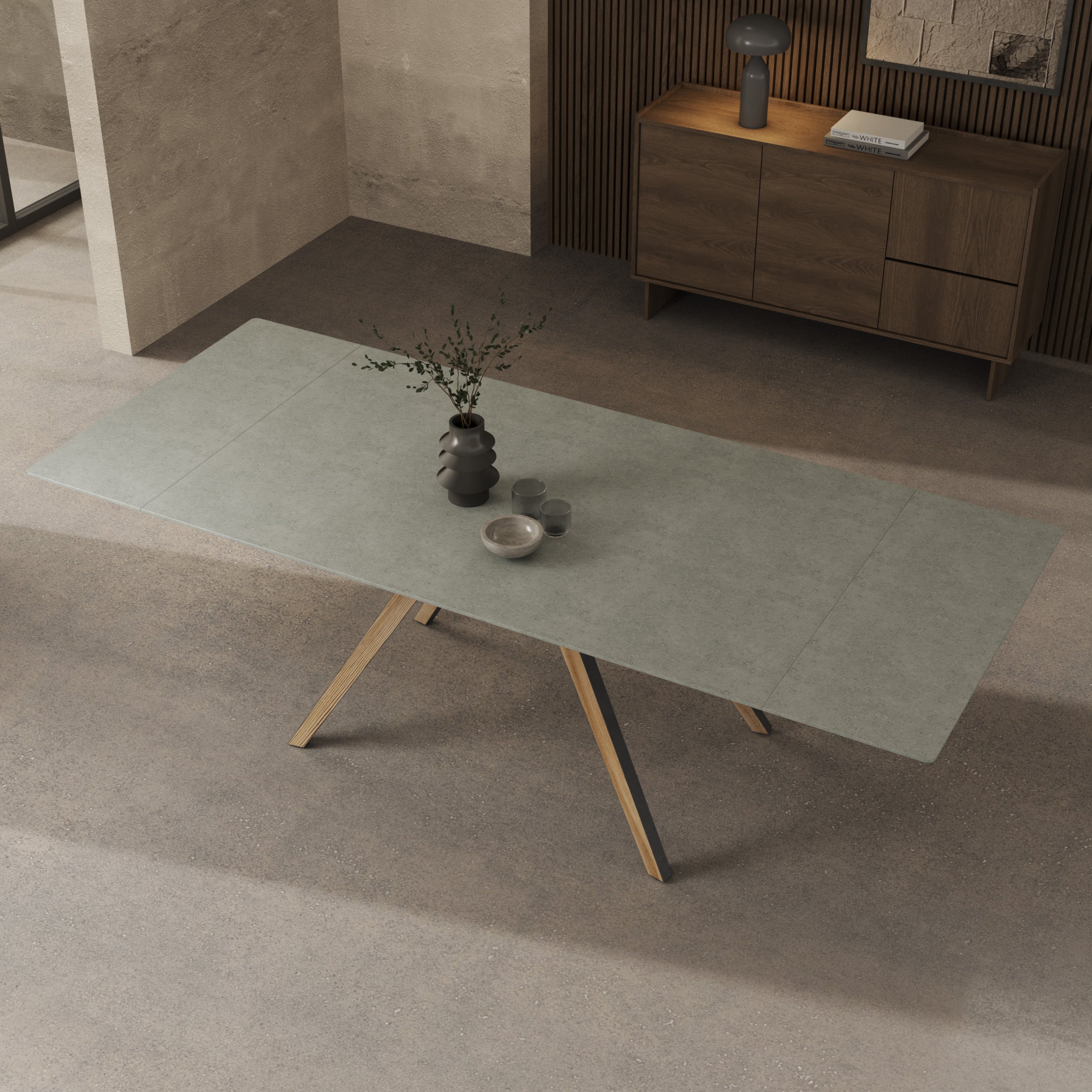 Kokomo - Eetkamertafel - Zwart keramiek - Uitschuifbaar - 165x100x76 cm