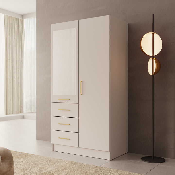 Komodo - Kledingkast met 2 deuren - Beige - 101x61x201 cm