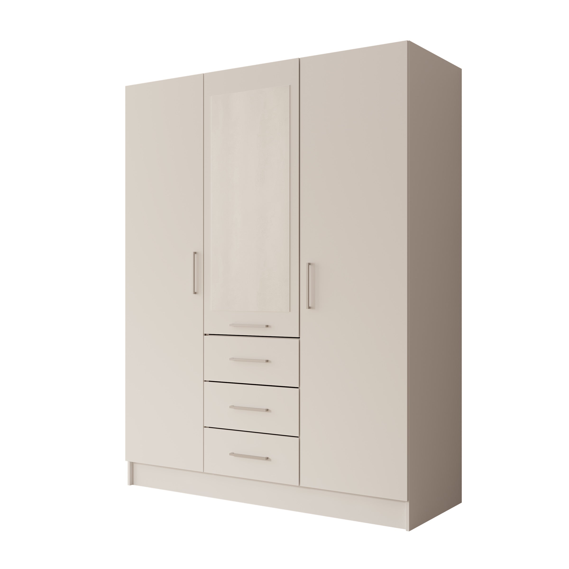 Komodo - Kledingkast met 3 deuren - Wit - 150x61x201 cm