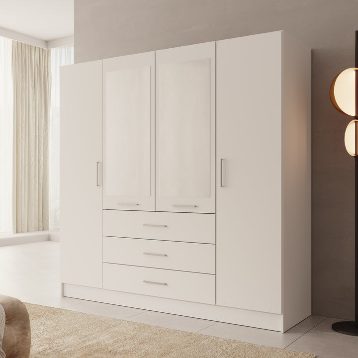 Komodo - Kledingkast met 4 deuren - Beige - 200x61x201 cm