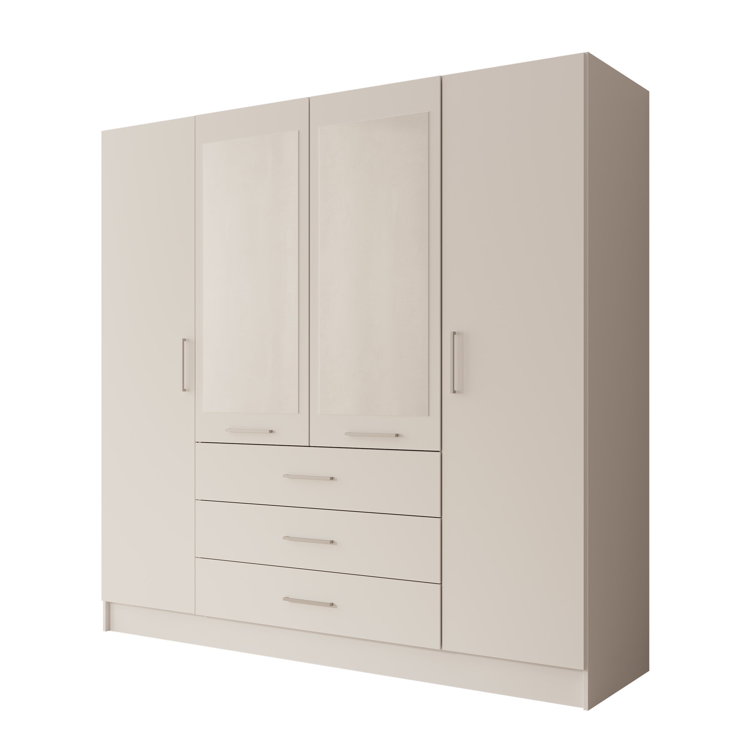 Komodo - Kledingkast met 4 deuren - Wit - 200x61x201 cm