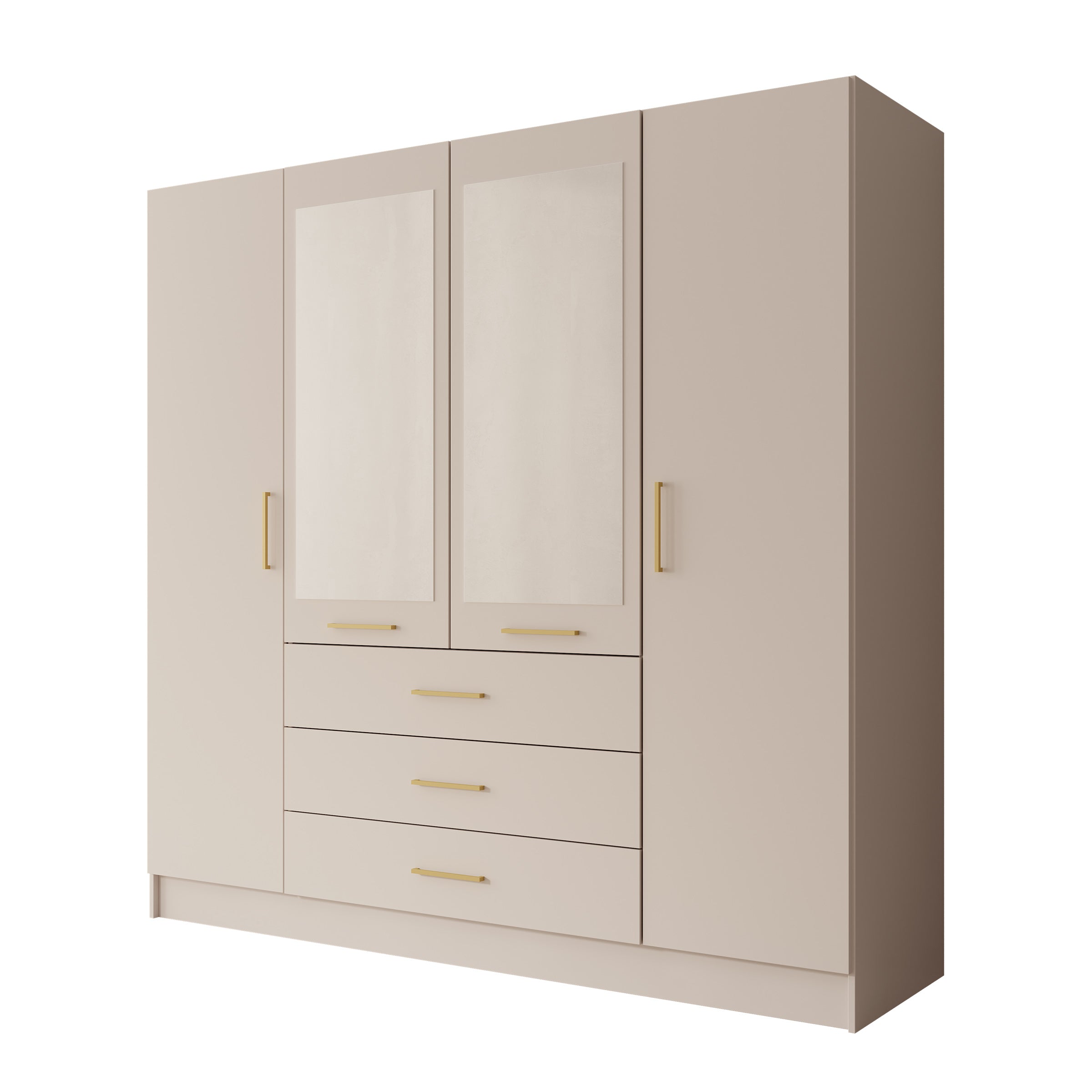 Komodo - Kledingkast met 4 deuren - Beige - 200x61x201 cm