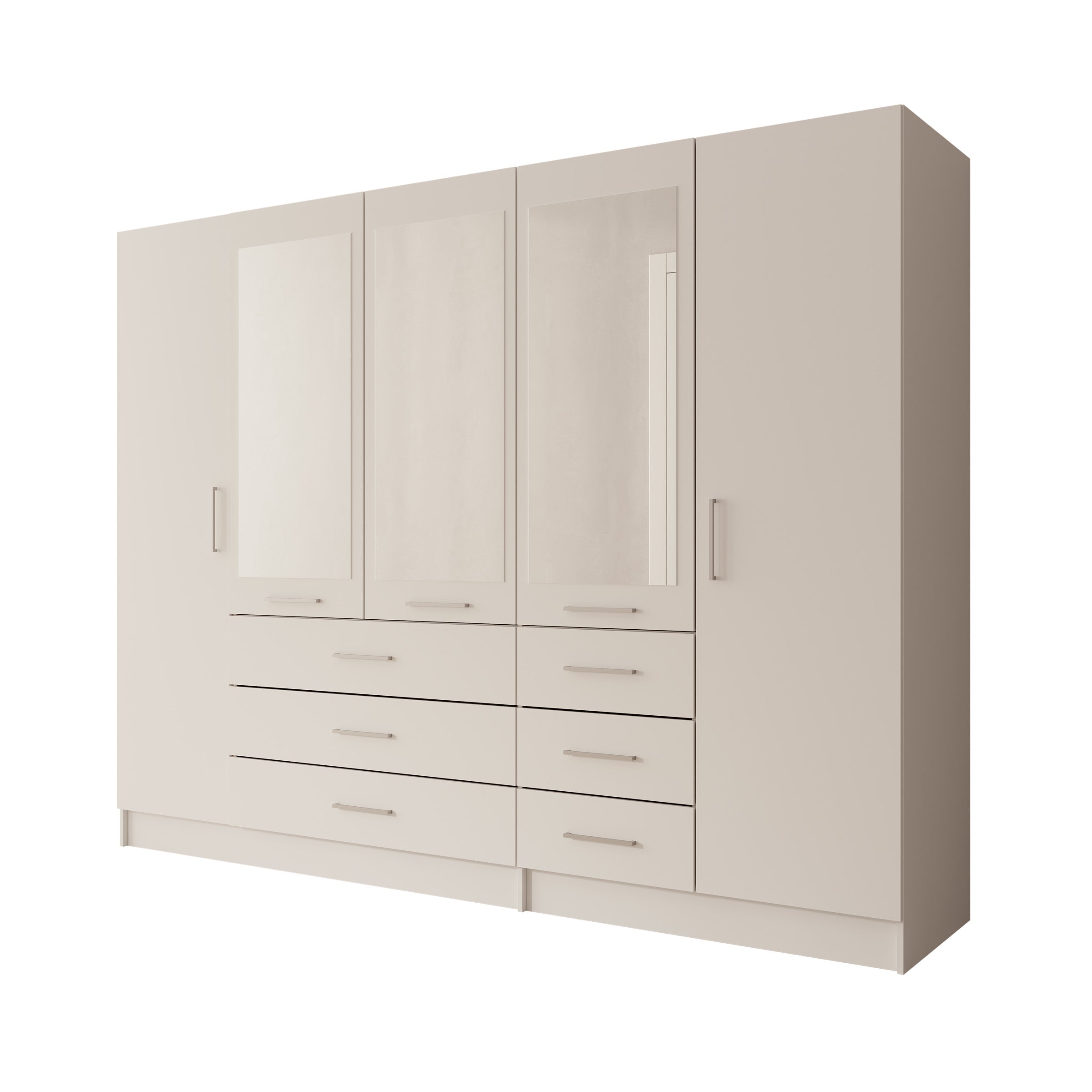 Komodo - Kledingkast met 5 deuren - Wit - 250x61x201 cm