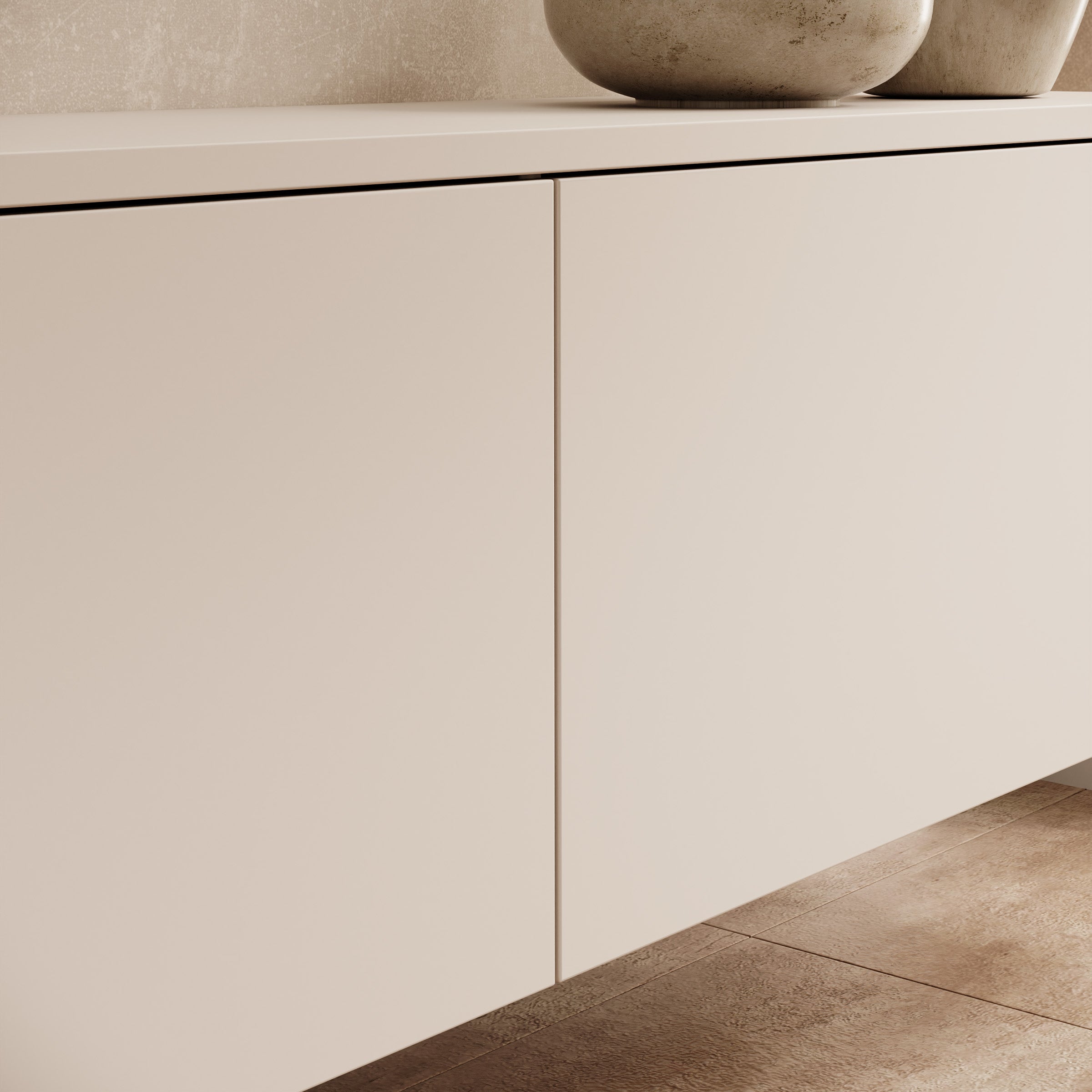 Koraal - TV-Meubel - Staand of hangend - Beige - 220x37x42 cm