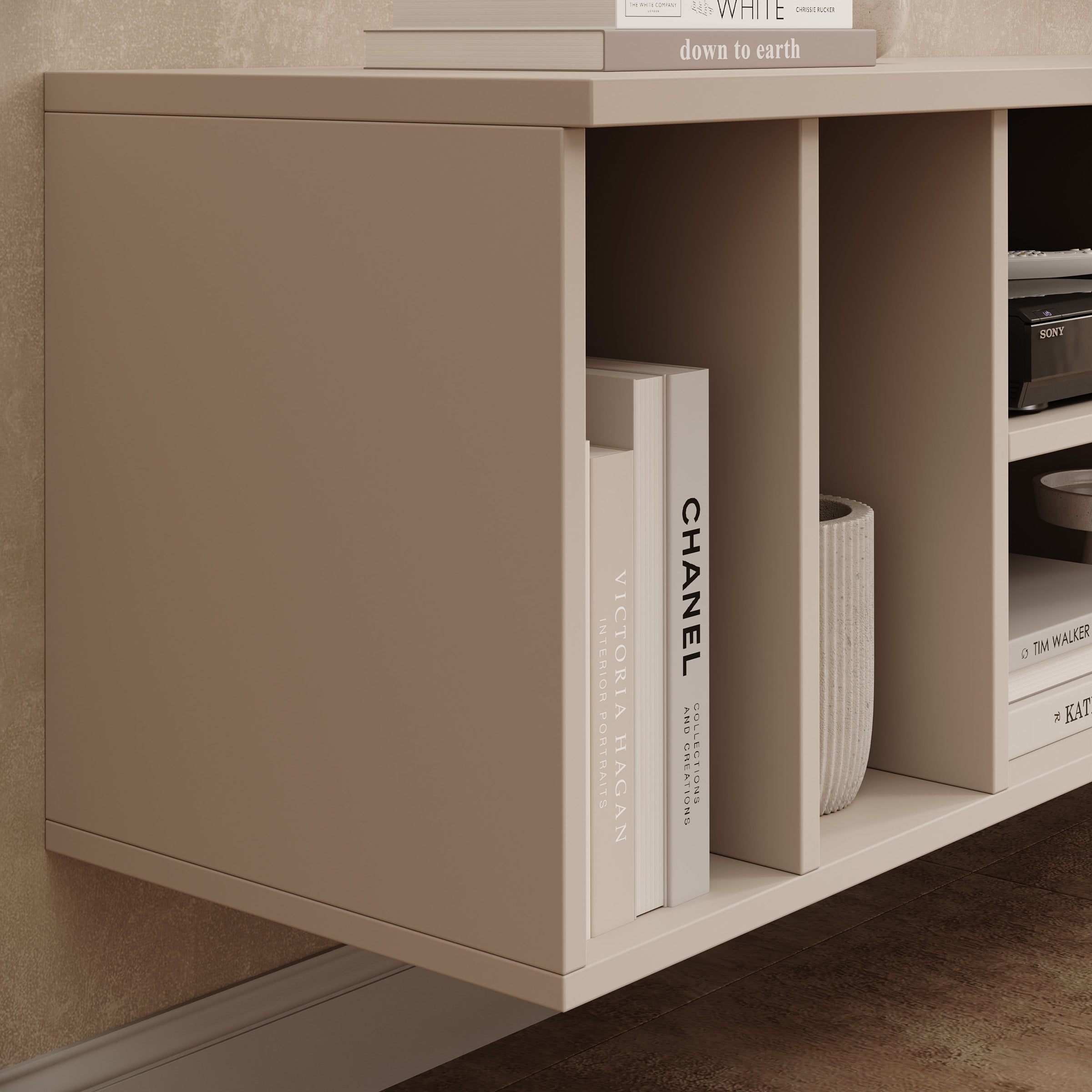 Koraal - TV-Meubel - Staand of hangend - Beige - 220x37x42 cm