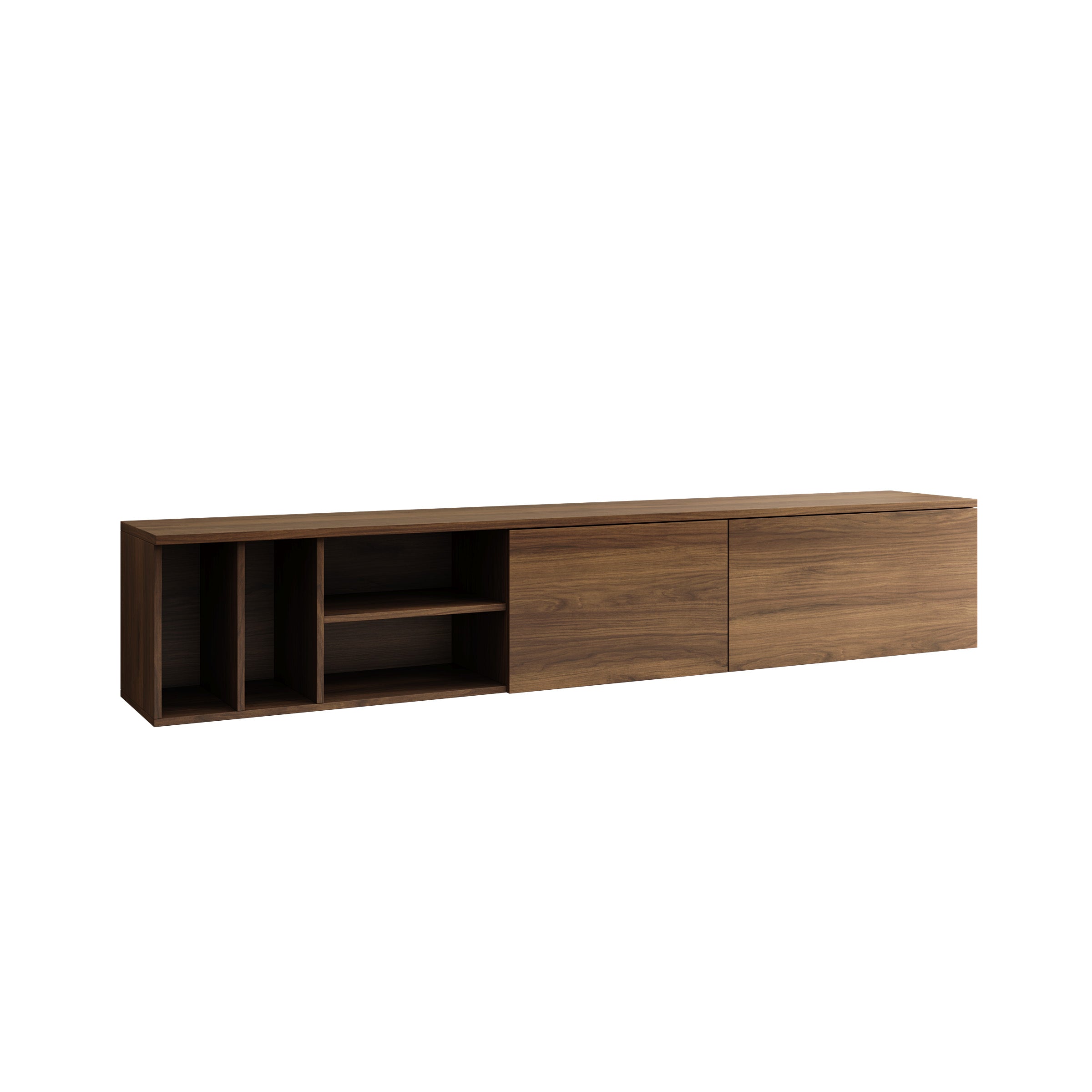Koraal - TV-Meubel - Staand of hangend - Walnootpatroon - 220x37x42 cm