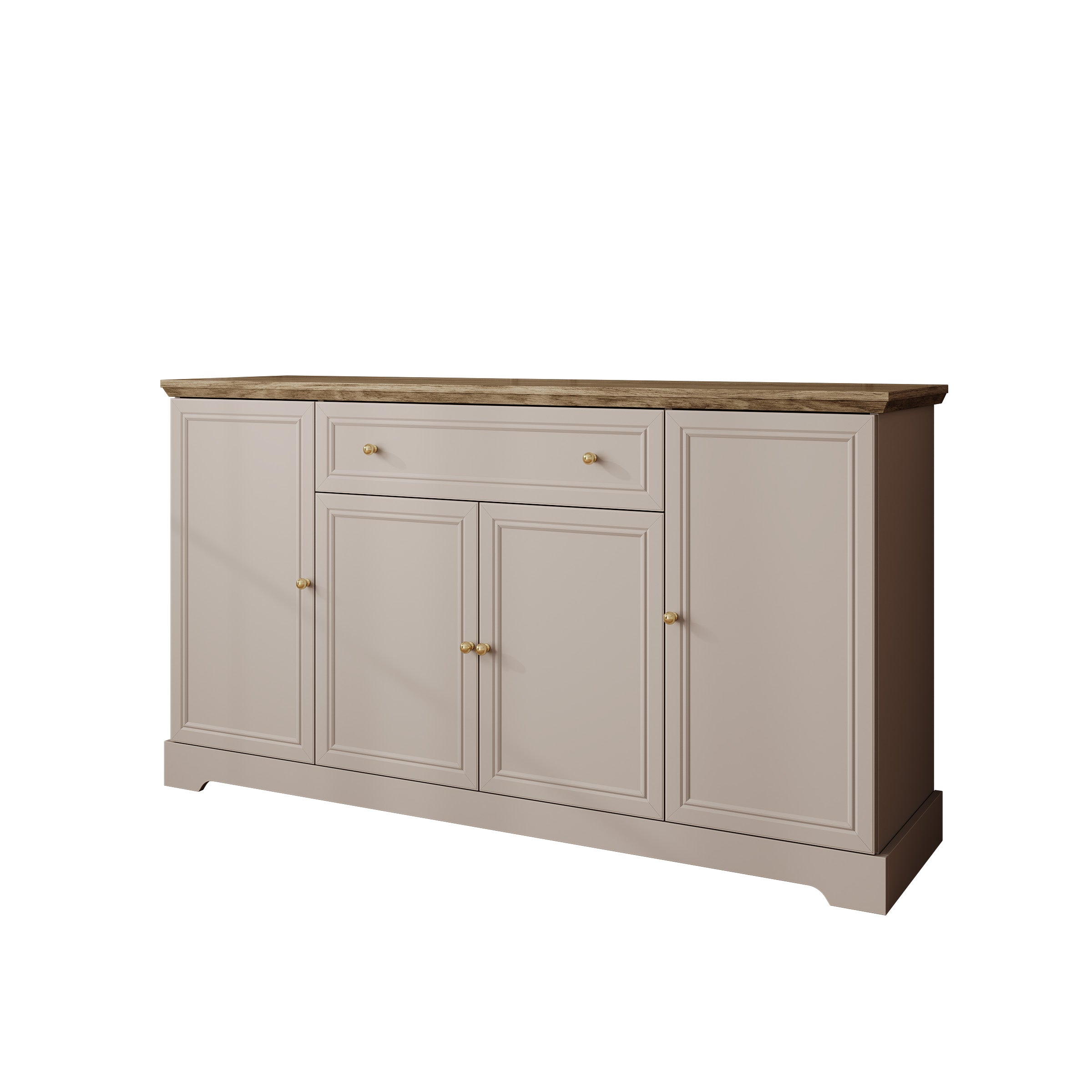 Kresto - Dressoir - Beige/Eikenpatroon - 165x46x91 cm