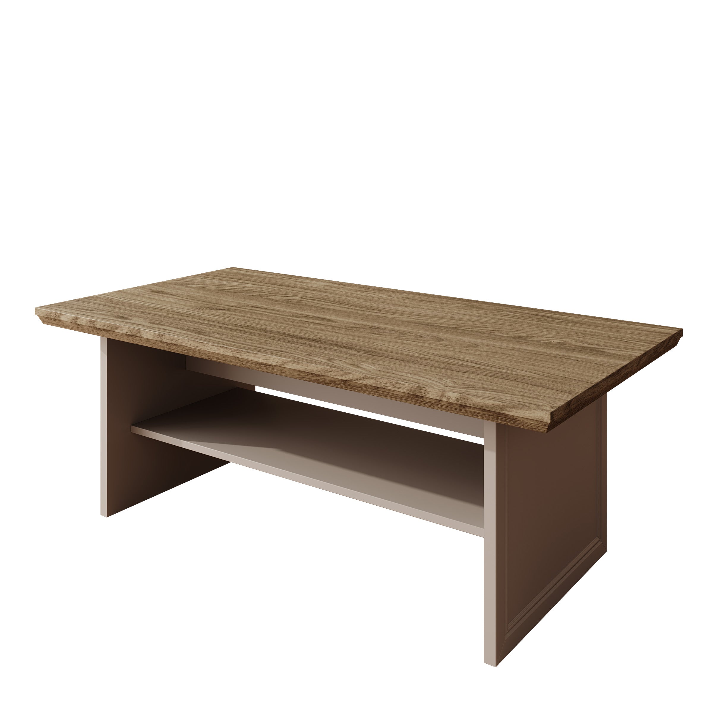 Kresto - Salontafel - Beige/Eikenpatroon - 125x65x48 cm