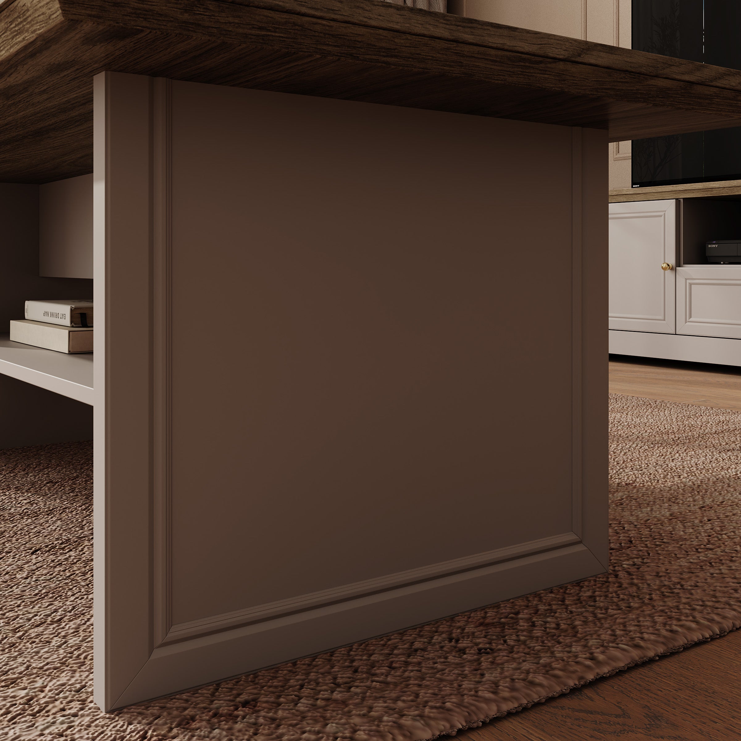 Kresto - Salontafel - Beige/Eikenpatroon - 125x65x48 cm