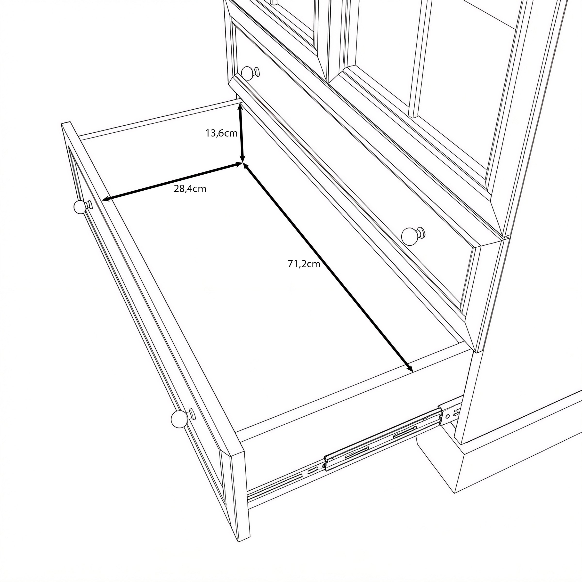 Kresto - Vitrinekast - Beige/Eikenpatroon - 89x41x189 cm
