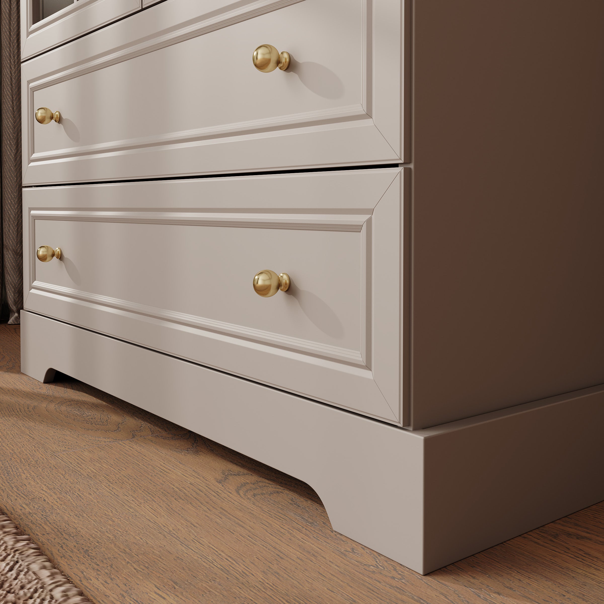 Kresto - Vitrinekast - Beige/Eikenpatroon - 89x41x189 cm