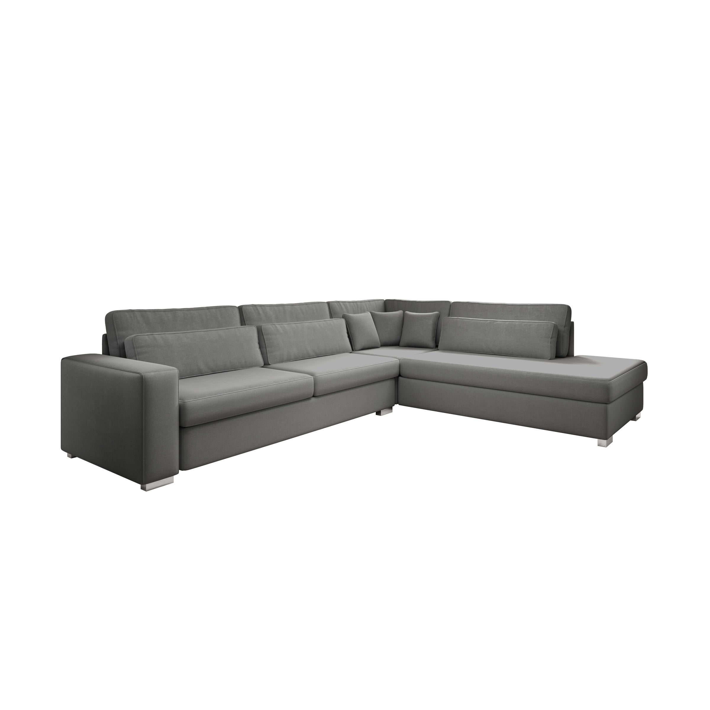 Kristina - Hoekbank 5-zits - Grijs velvet - Rechts - 320x245x88 cm