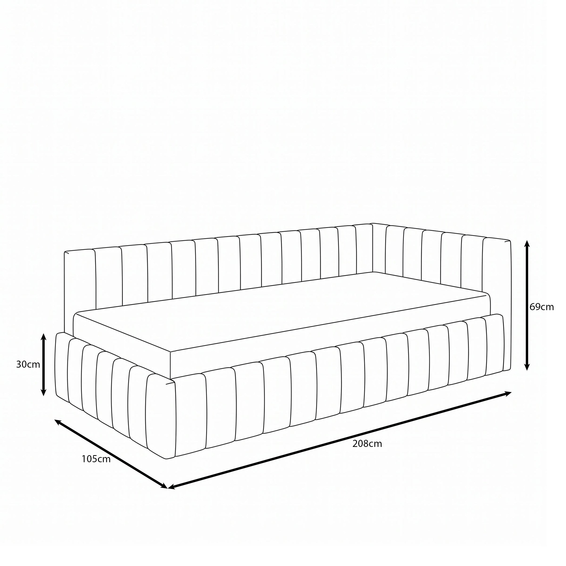Kyro - Eenpersoonsbed met opbergruimte - Teddystof beige - 208x105x69 cm