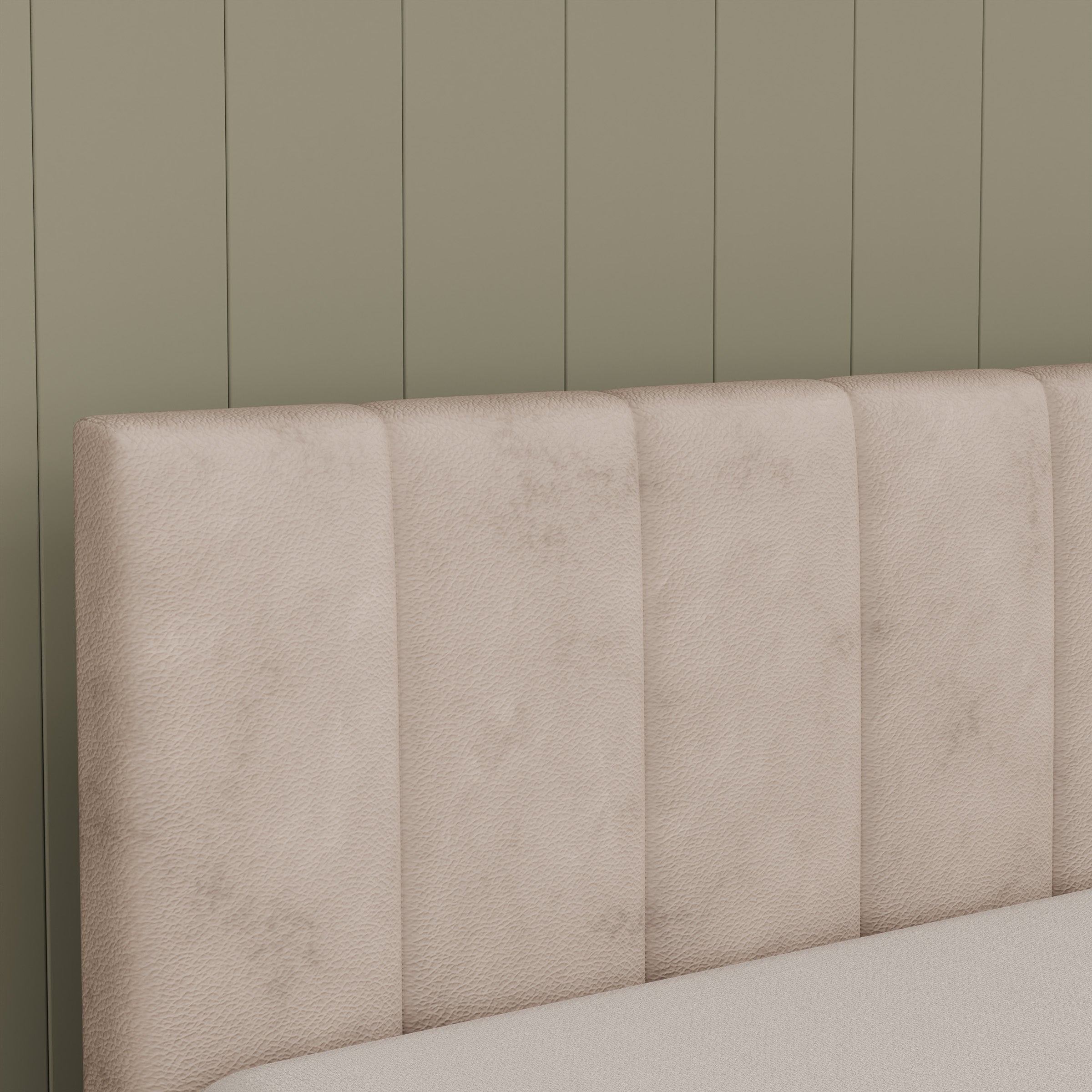 Kyro - Eenpersoonsbed met opbergruimte - Teddystof beige - 208x105x69 cm