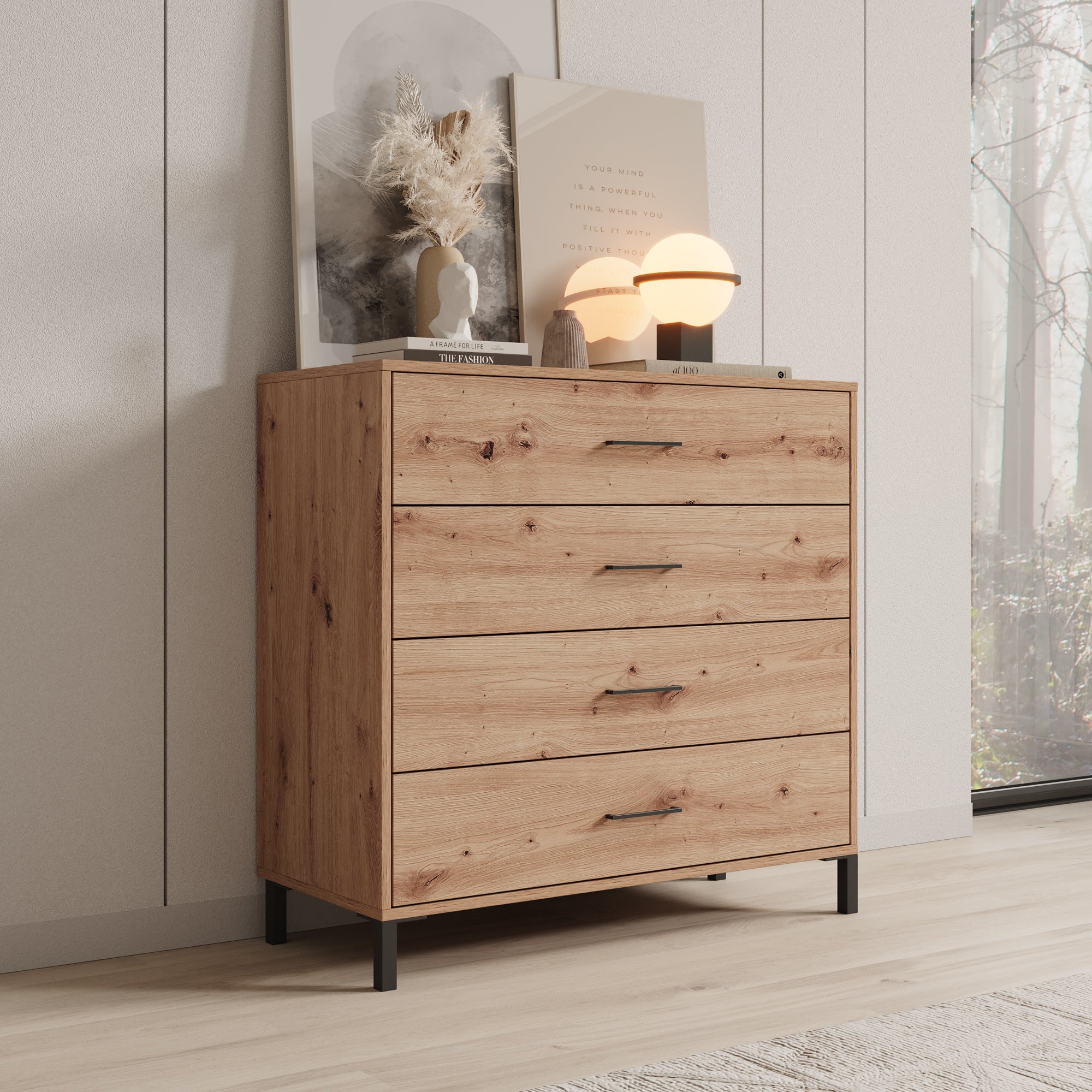 Ladekast Vidor - Eiken - 93x40x90 cm
