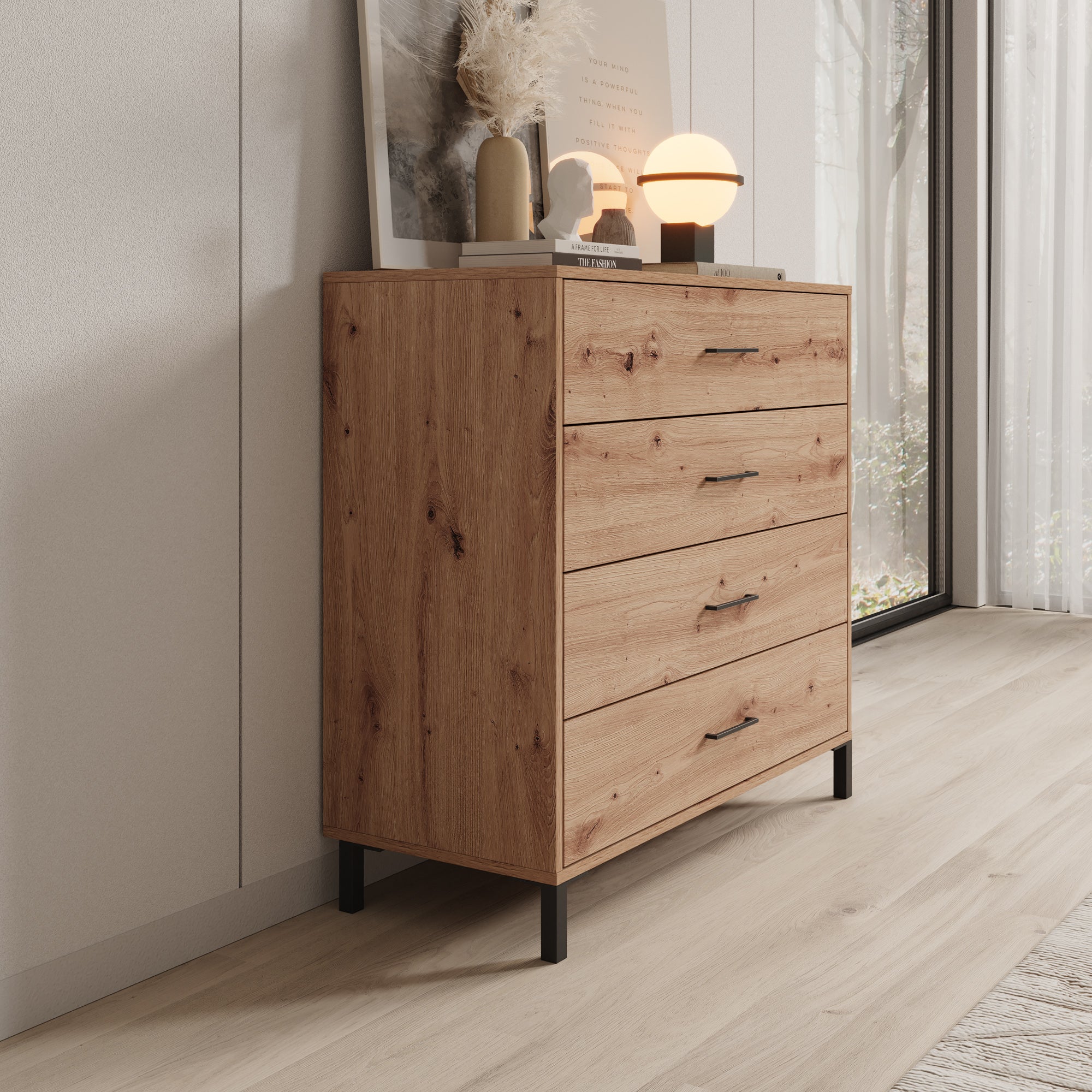 Ladekast Vidor - Eiken - 93x40x90 cm
