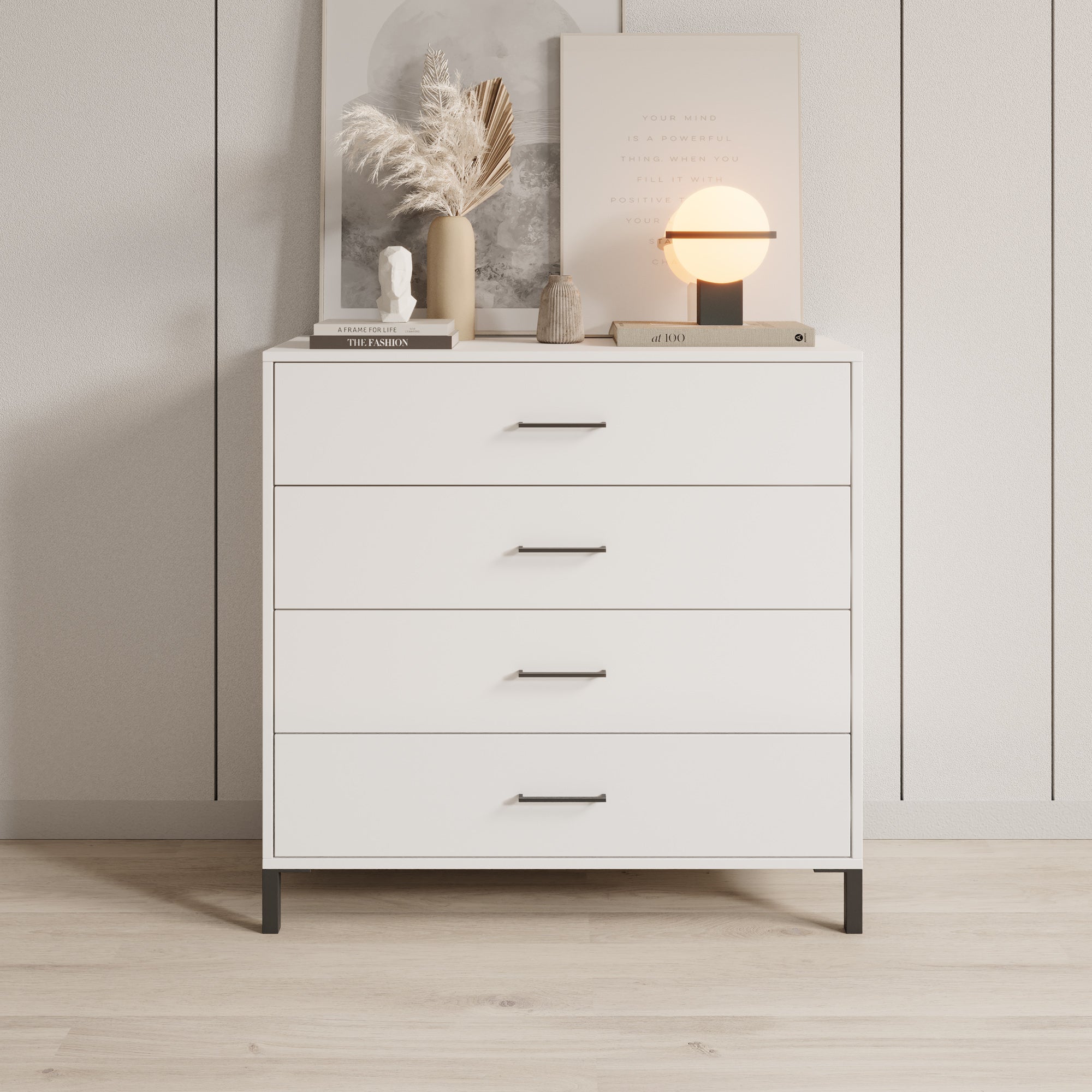 Ladekast Vidor - Wit - 93x40x90 cm