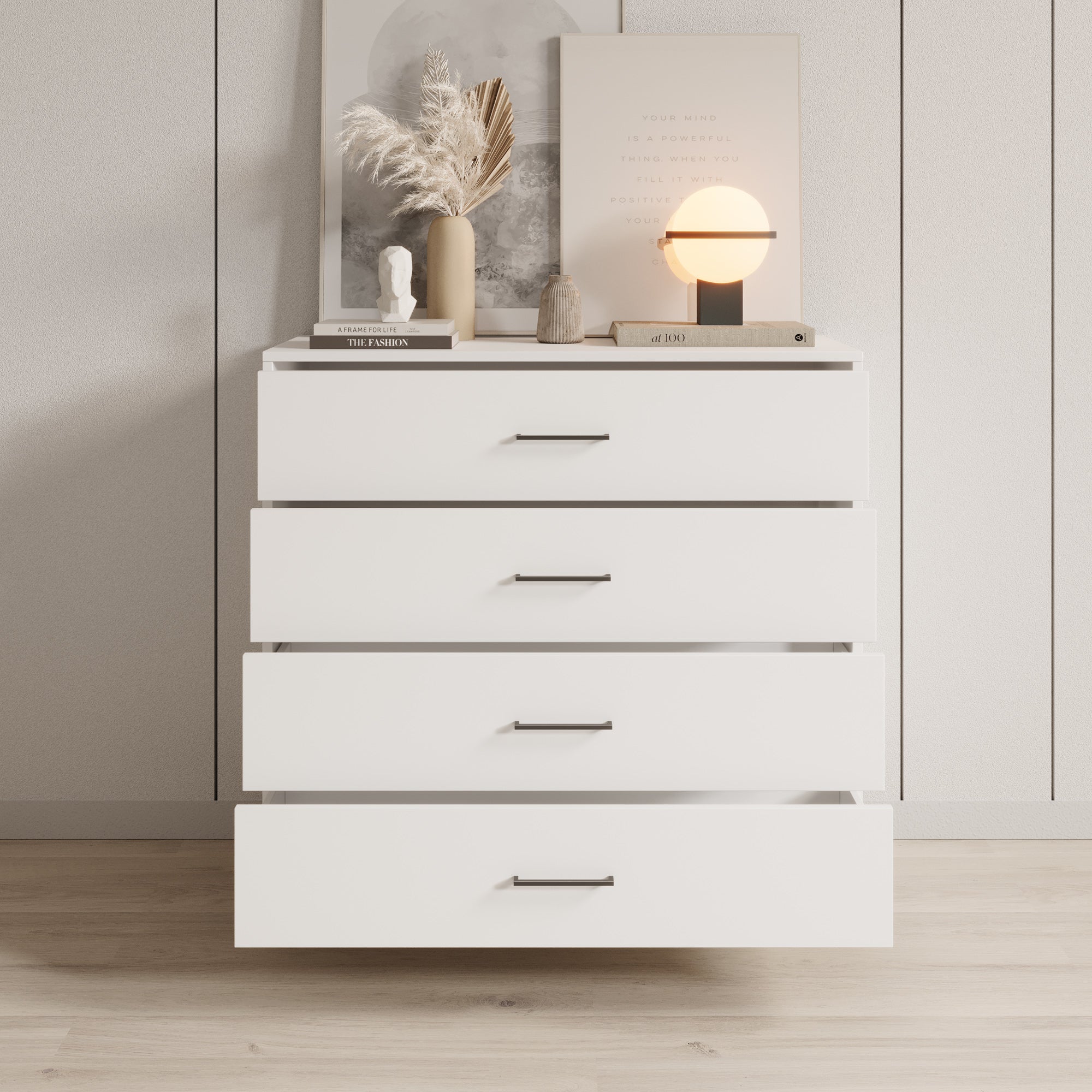 Ladekast Vidor - Wit - 93x40x90 cm