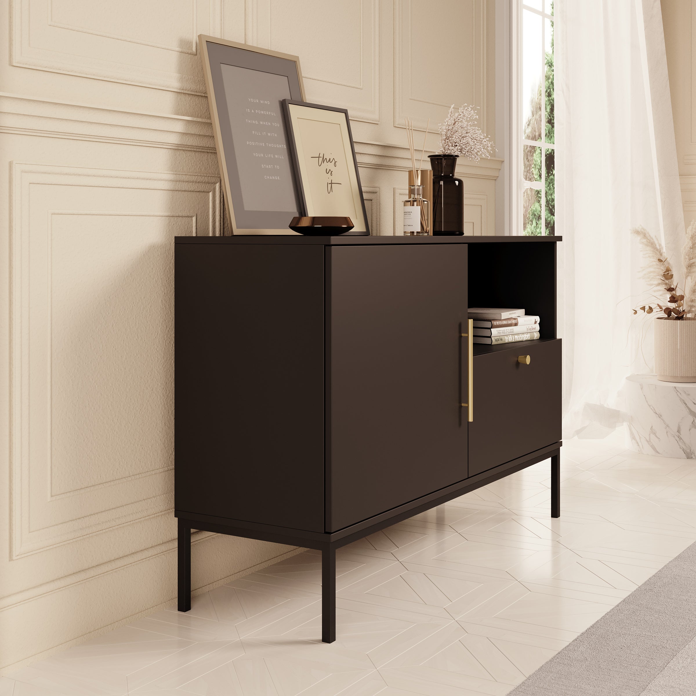 Lagos  - Dressoir - Zwart - 120x40x80 cm