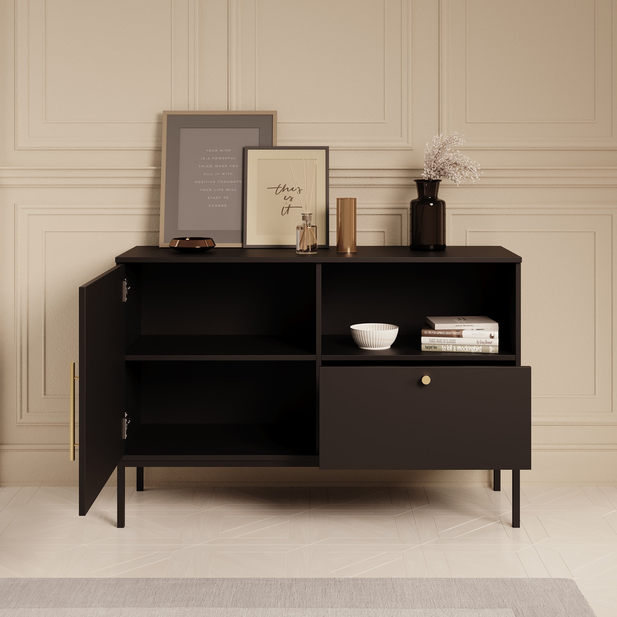 Lagos  - Dressoir - Zwart - 120x40x80 cm