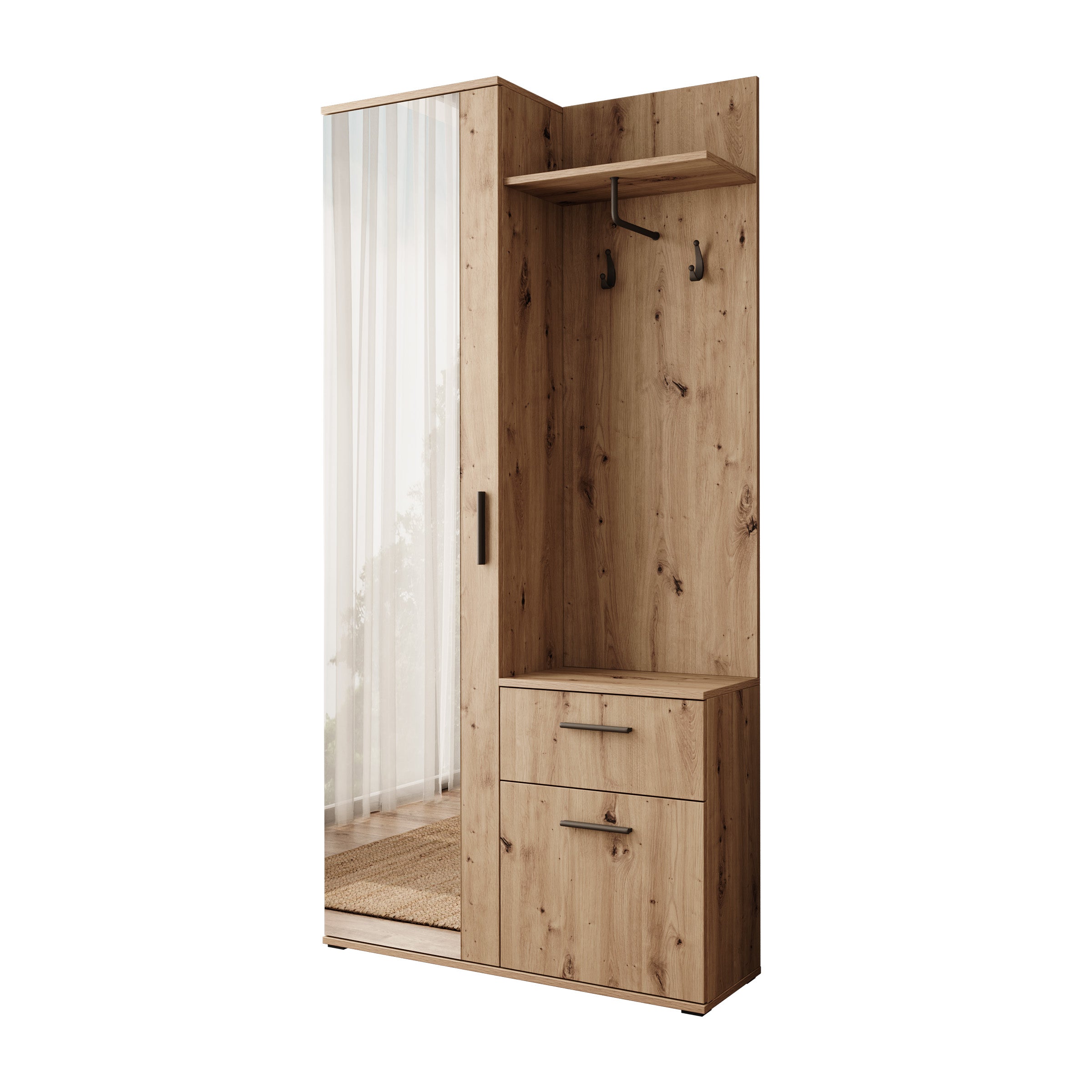 Lagun - Halkast - Eikenpatroon - 97x30x195 cm