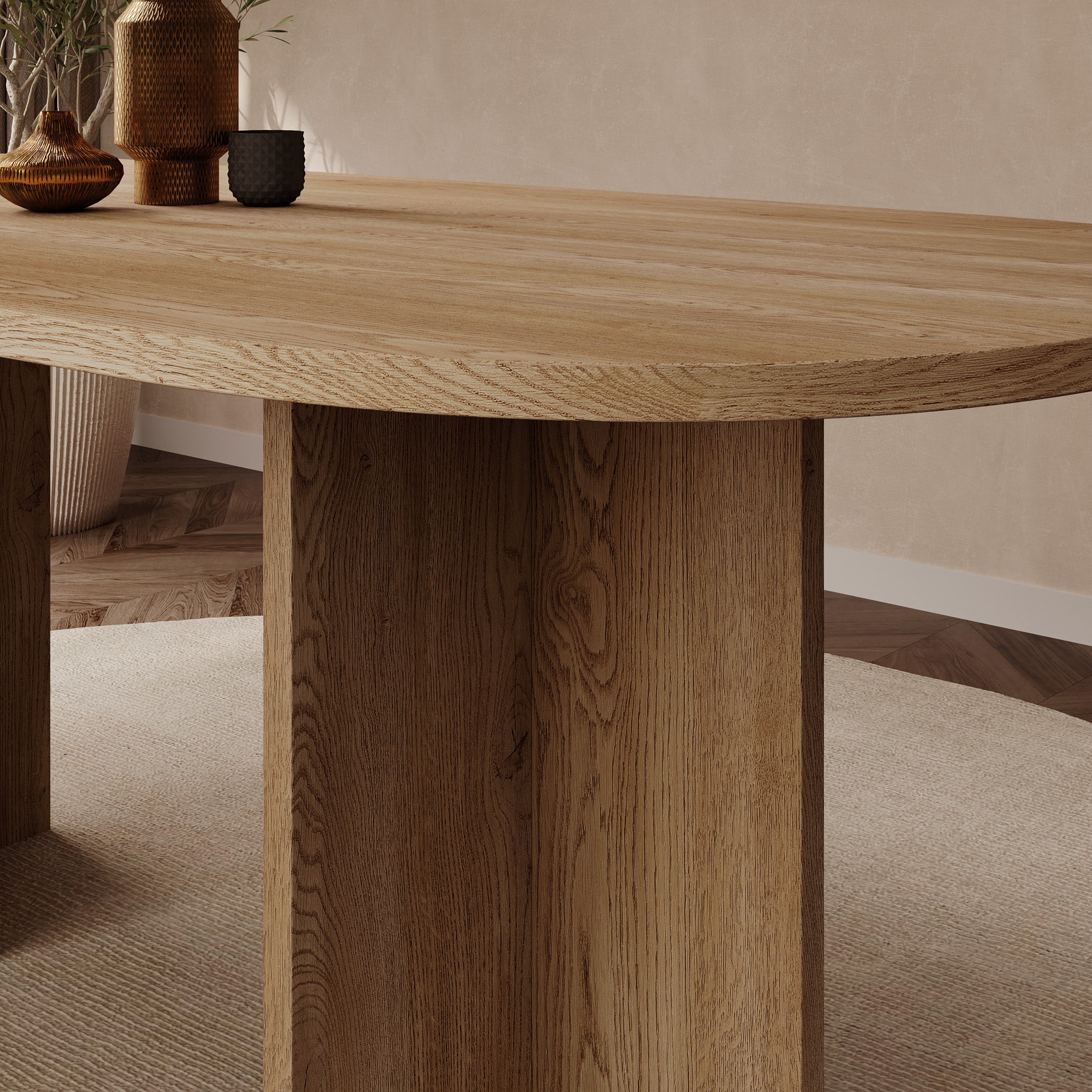 Langley - Eetkamertafel - Eikenpatroon - 204x90x75 cm