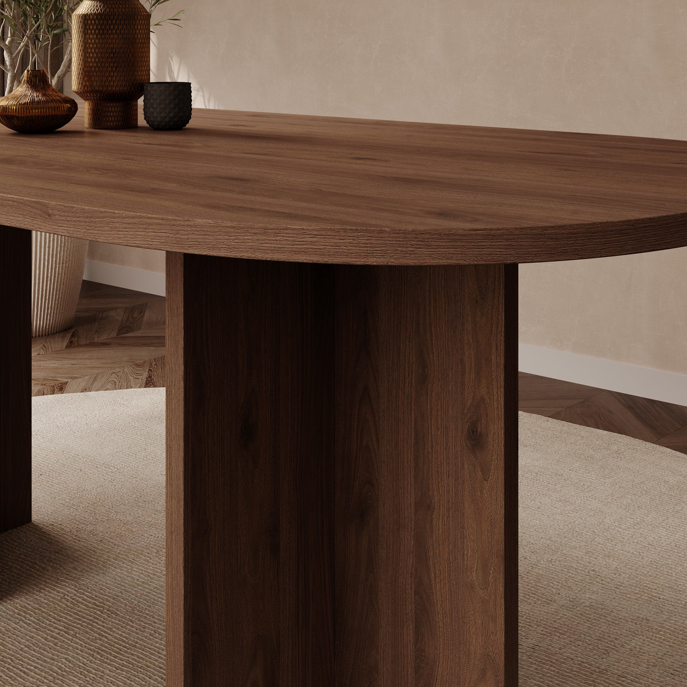 Langley - Eetkamertafel - Walnootpatroon - 204x90x75 cm