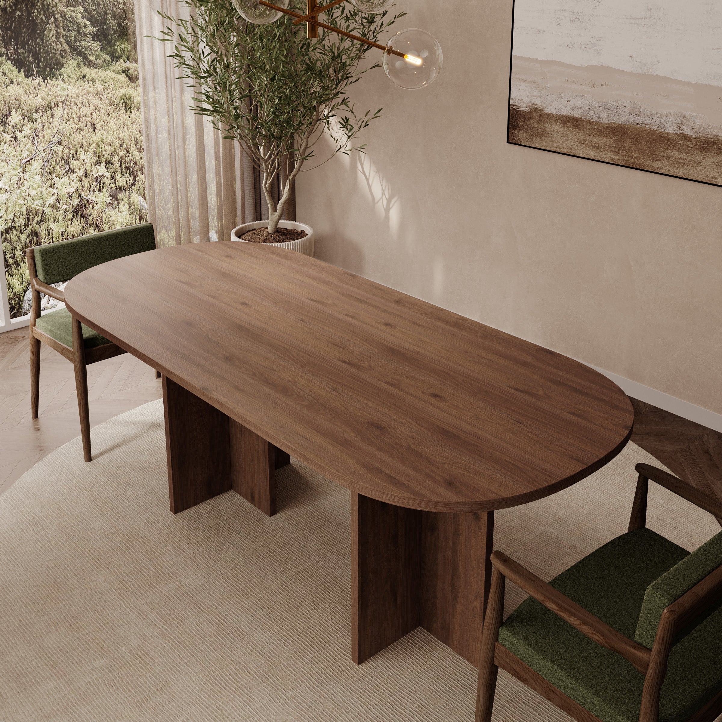 Langley - Eetkamertafel - Walnootpatroon - 204x90x75 cm