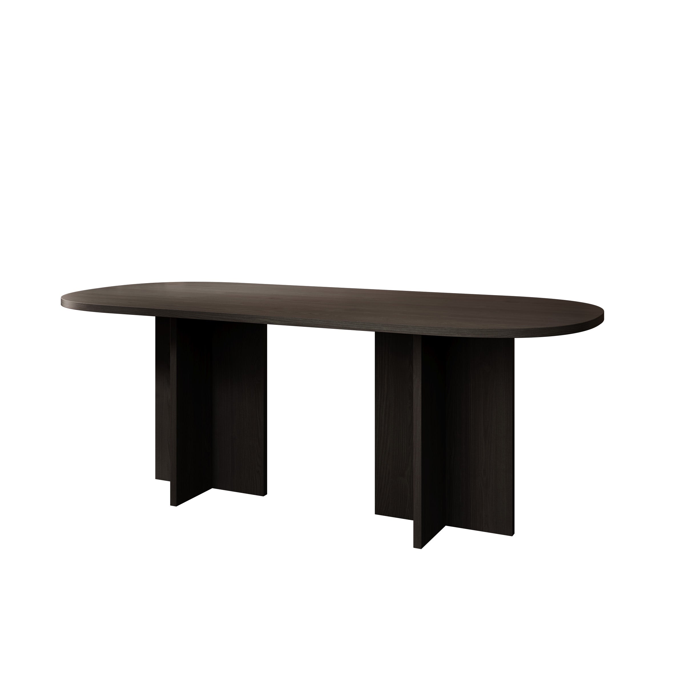 Langley - Eetkamertafel - Zwart eikenpatroon - 204x90x75 cm