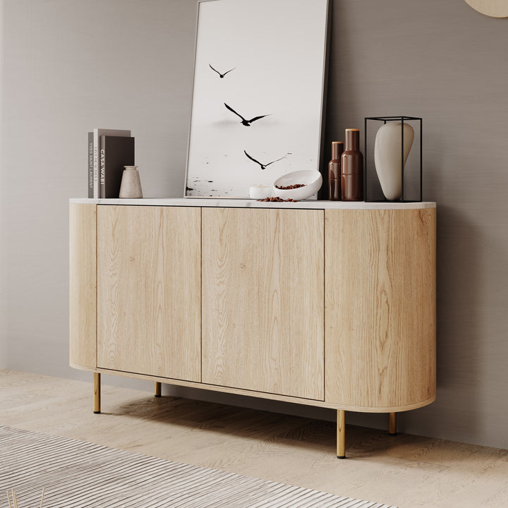 Lauran - Dressoir - Eiken/Wit - 138x40x75 cm