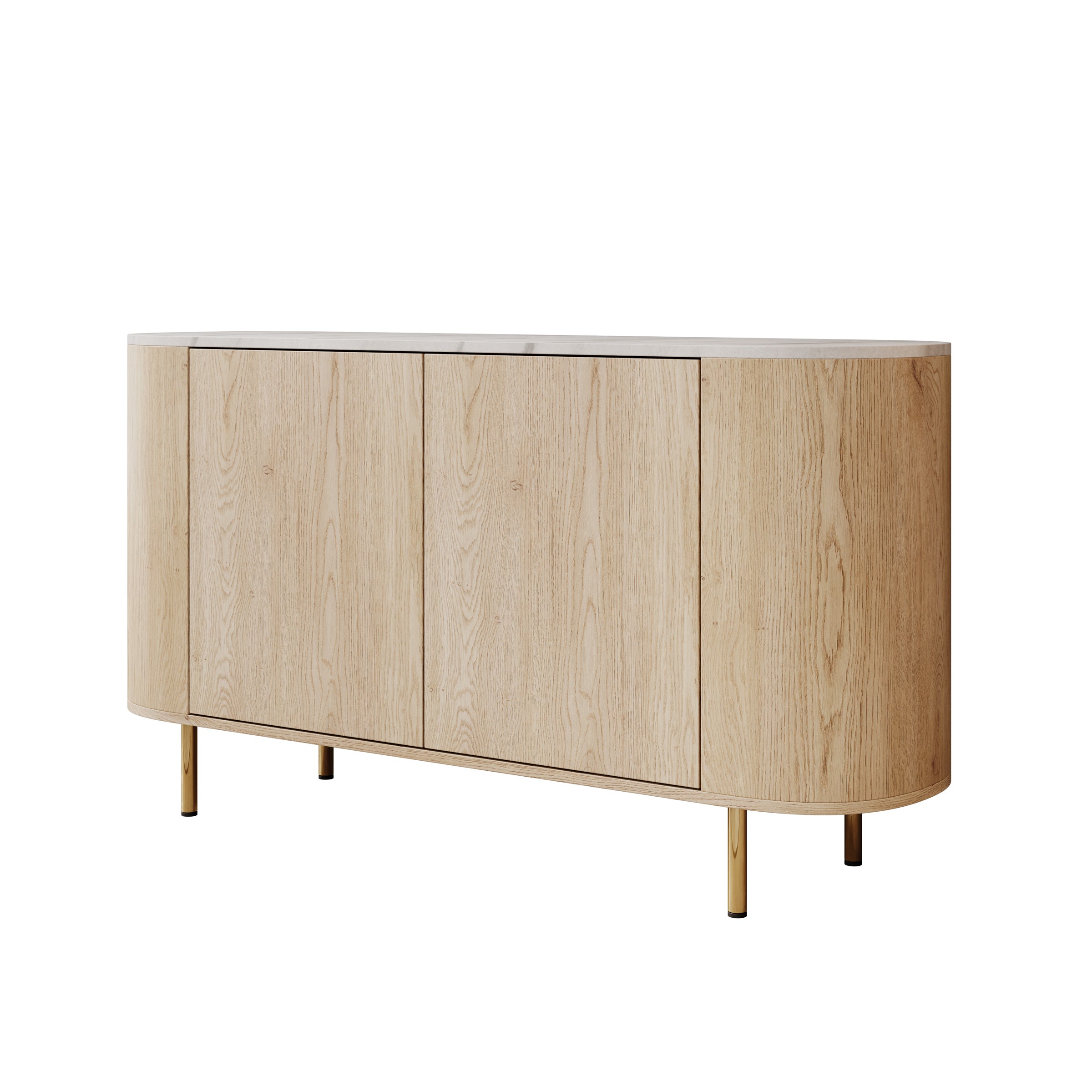Lauran - Dressoir - Eiken/Wit - 138x40x75 cm