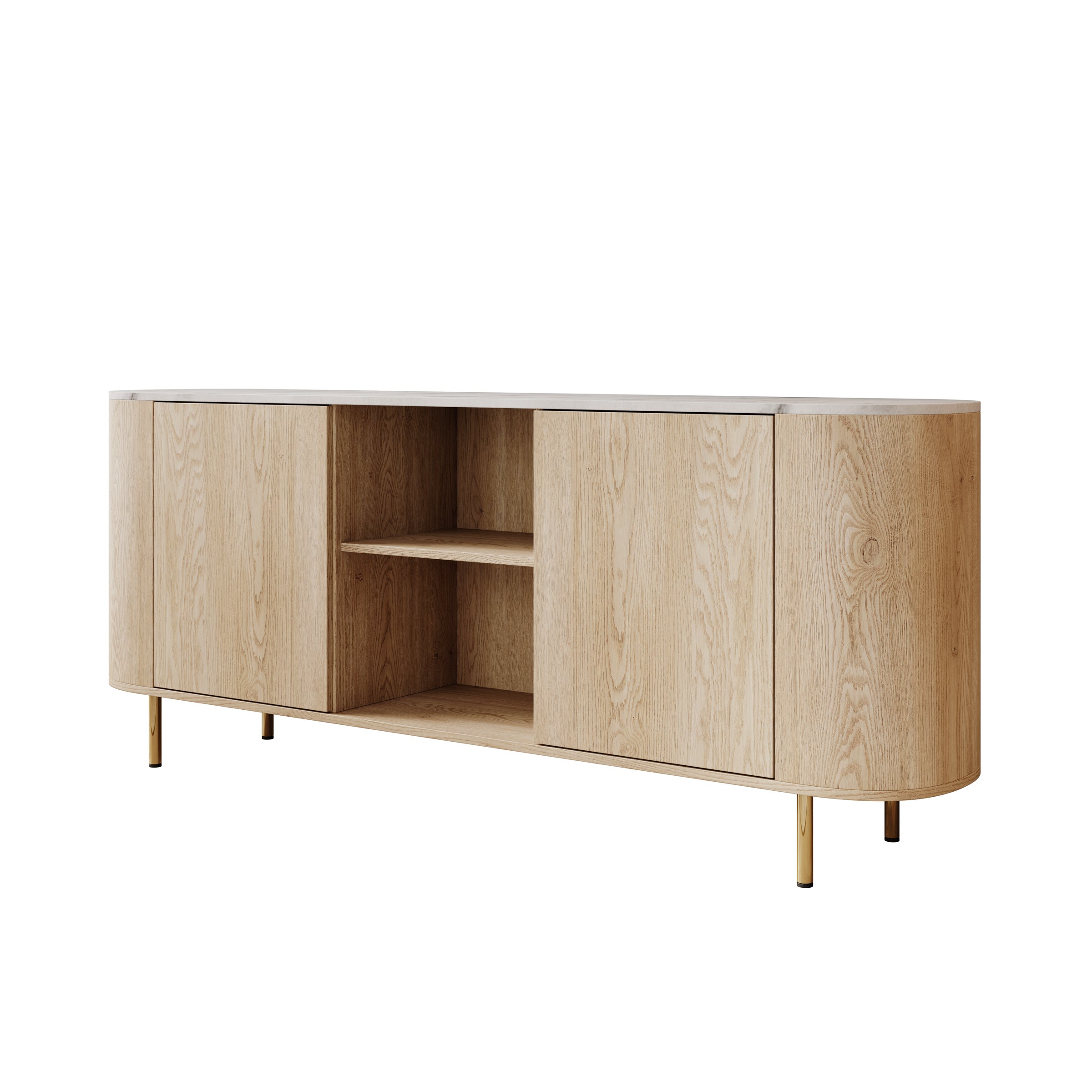 Lauran - Dressoir - Eiken/Wit - 183x40x75 cm