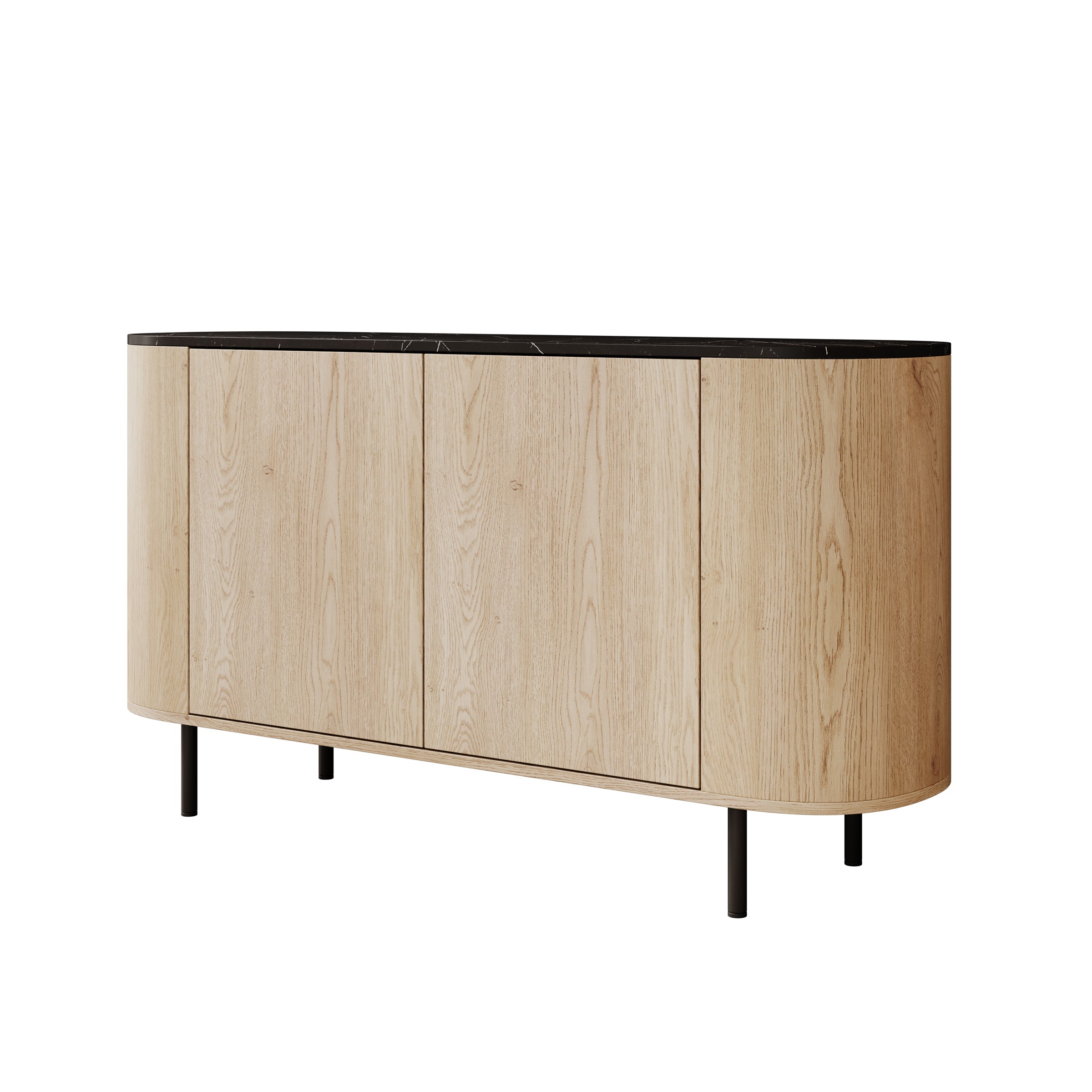 Lauran - Dressoir - Eiken/Zwart - 138x40x75 cm