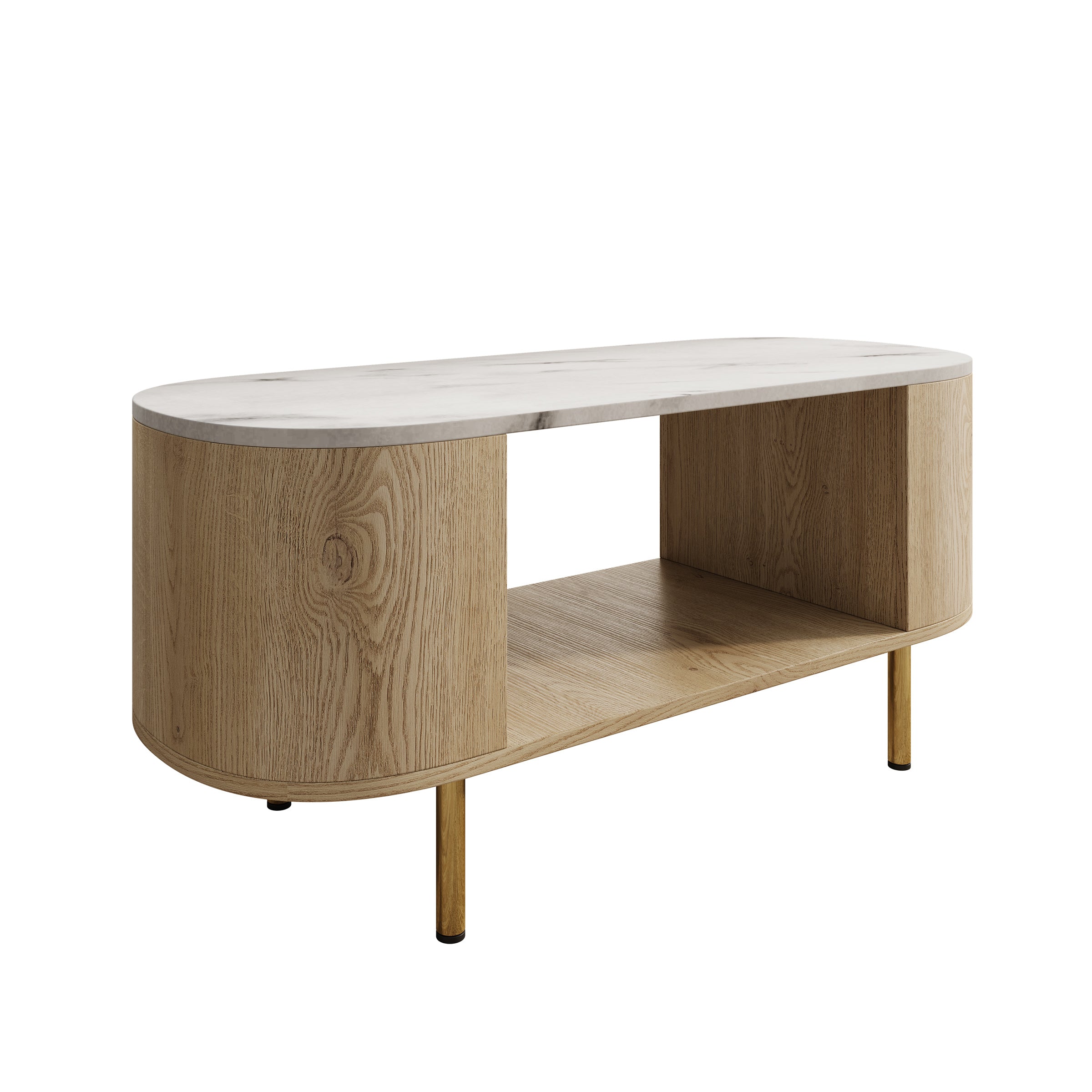 Lauran - Salontafel - Eiken/Wit - 100x51x45 cm