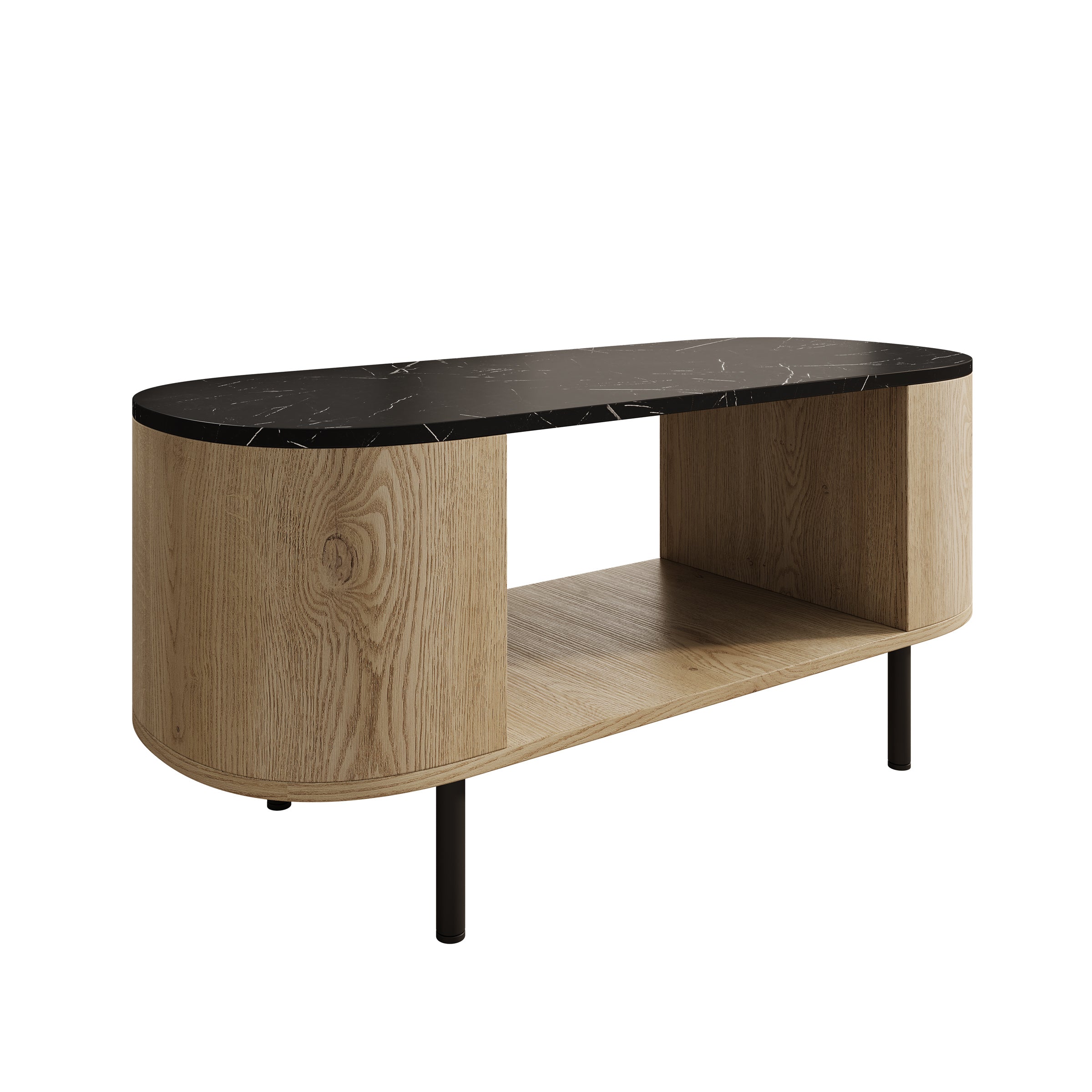 Lauran - Salontafel - Eiken/Zwart - 100x51x45 cm