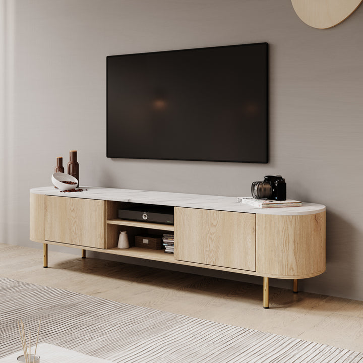 Lauran - TV-Meubel - Eiken/Wit - 180x40x45 cm