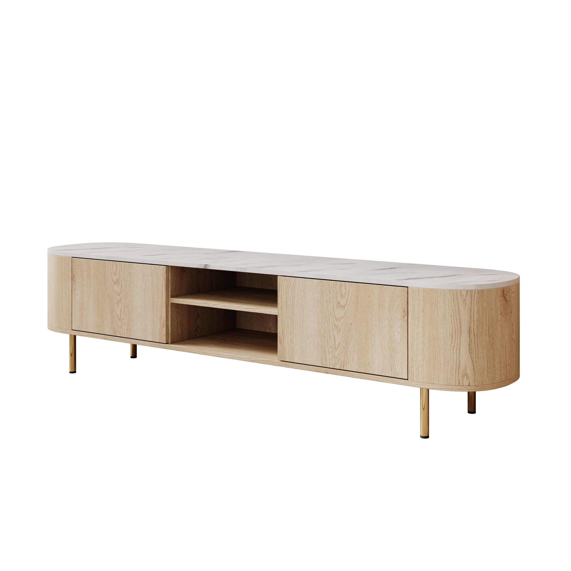 Lauran - TV-Meubel - Eiken/Wit - 180x40x45 cm