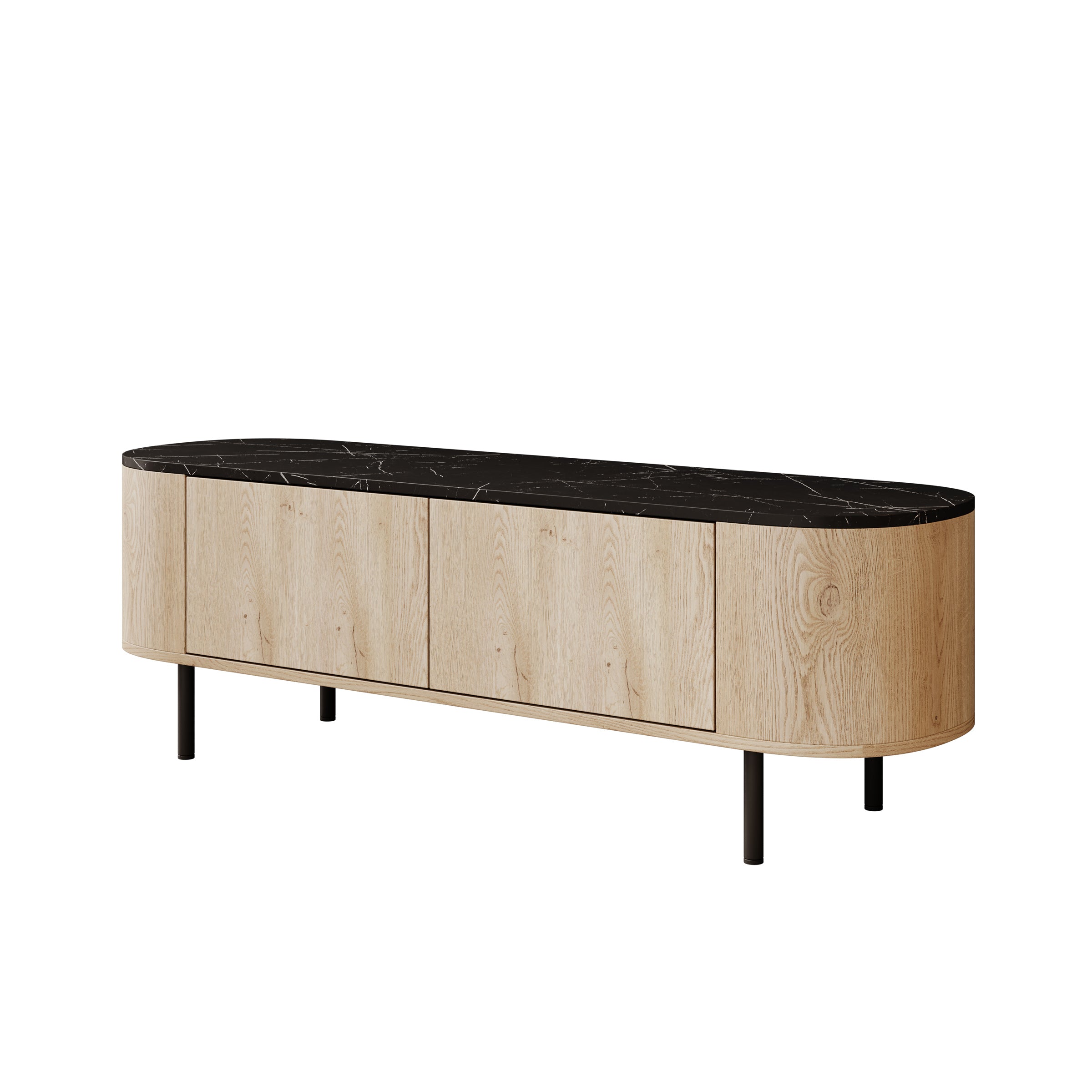 Lauran - TV-Meubel - Eiken/Zwart - 140x40x45 cm