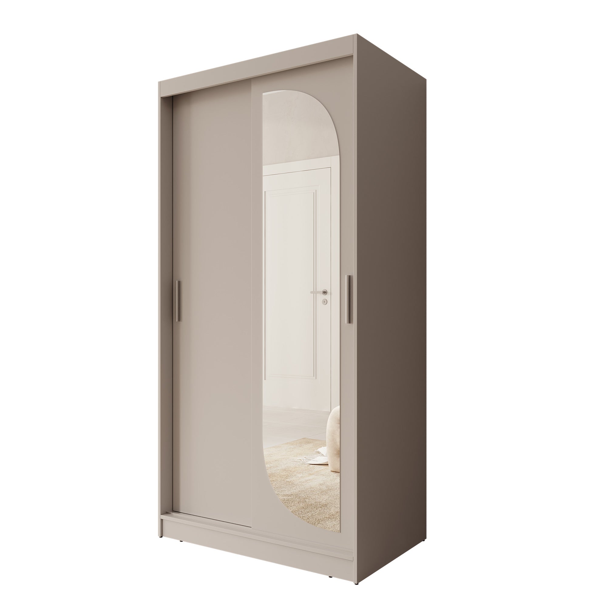 Lava - Kledingkast met 2 schuifdeuren - Beige - 100x62x200 cm