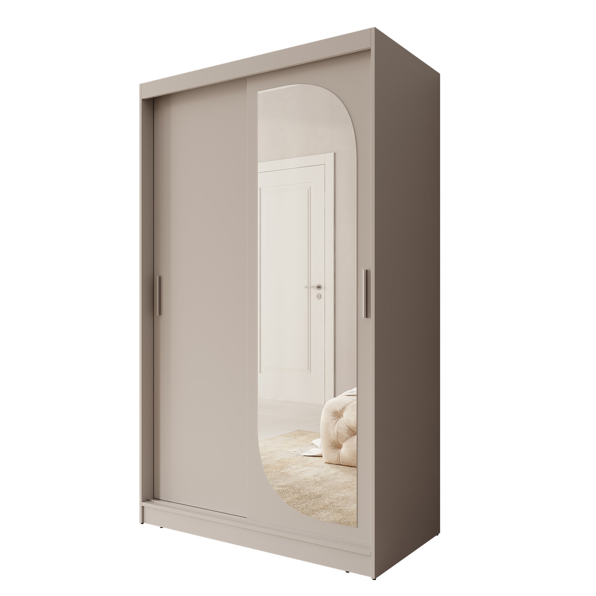Lava - Kledingkast met 2 schuifdeuren - Beige - 120x62x200 cm