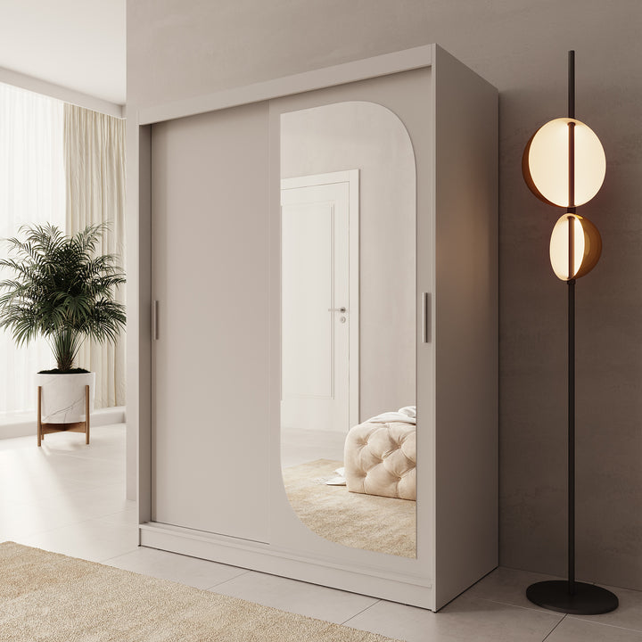 Lava - Kledingkast met 2 schuifdeuren - Beige - 150x62x200 cm