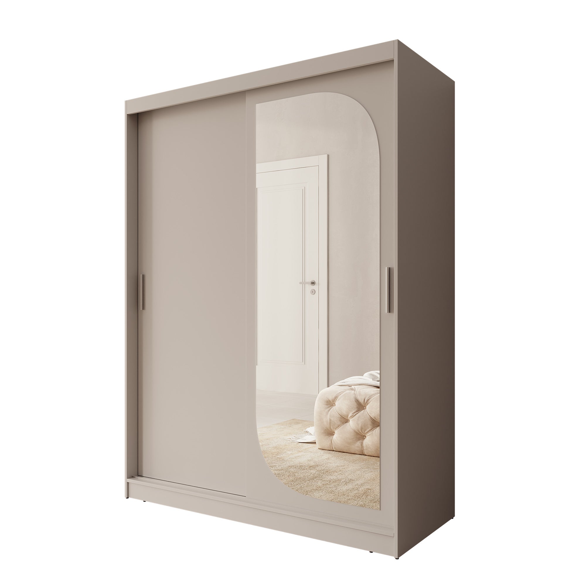 Lava - Kledingkast met 2 schuifdeuren - Beige - 150x62x200 cm