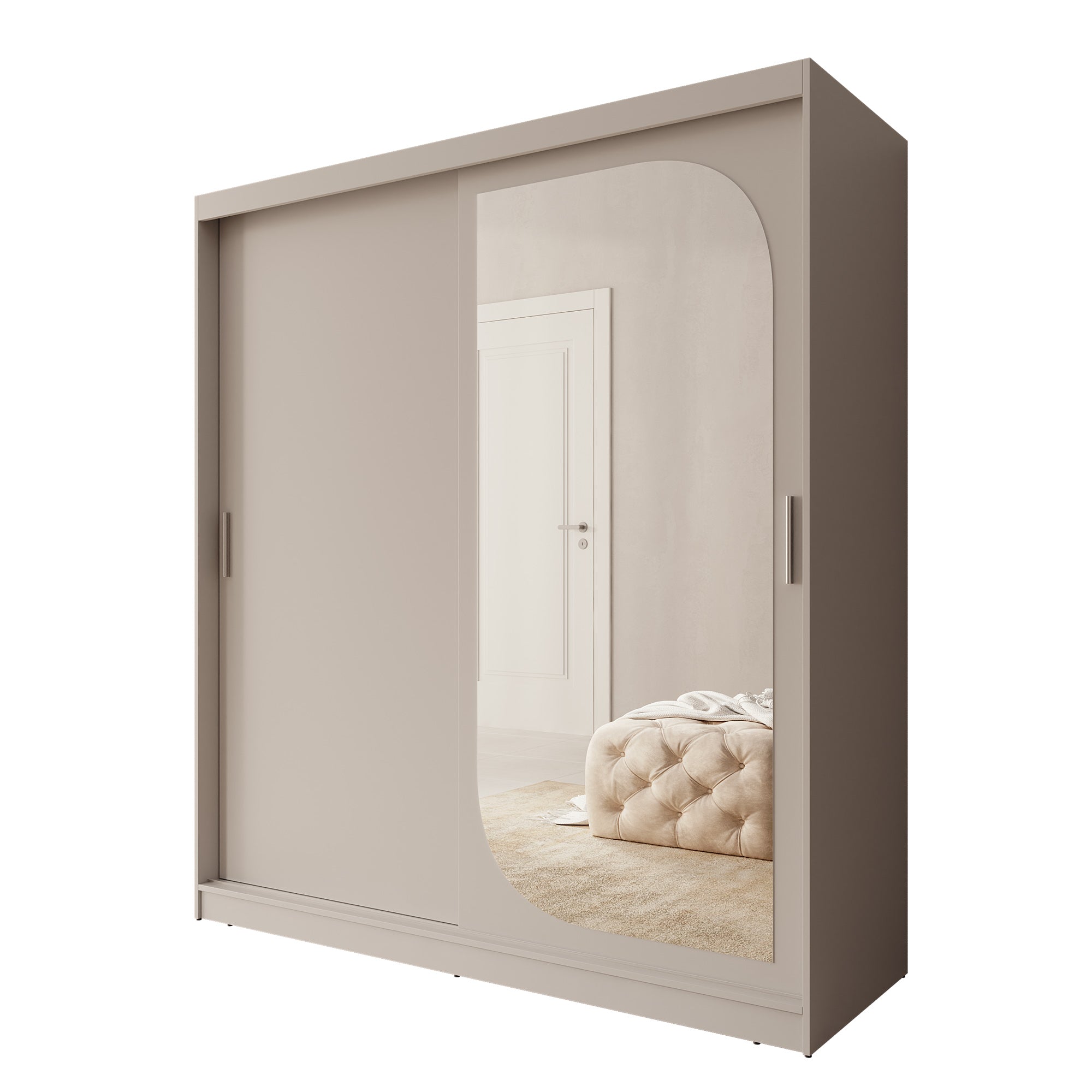 Lava - Kledingkast met 2 schuifdeuren - Beige - 180x62x200 cm