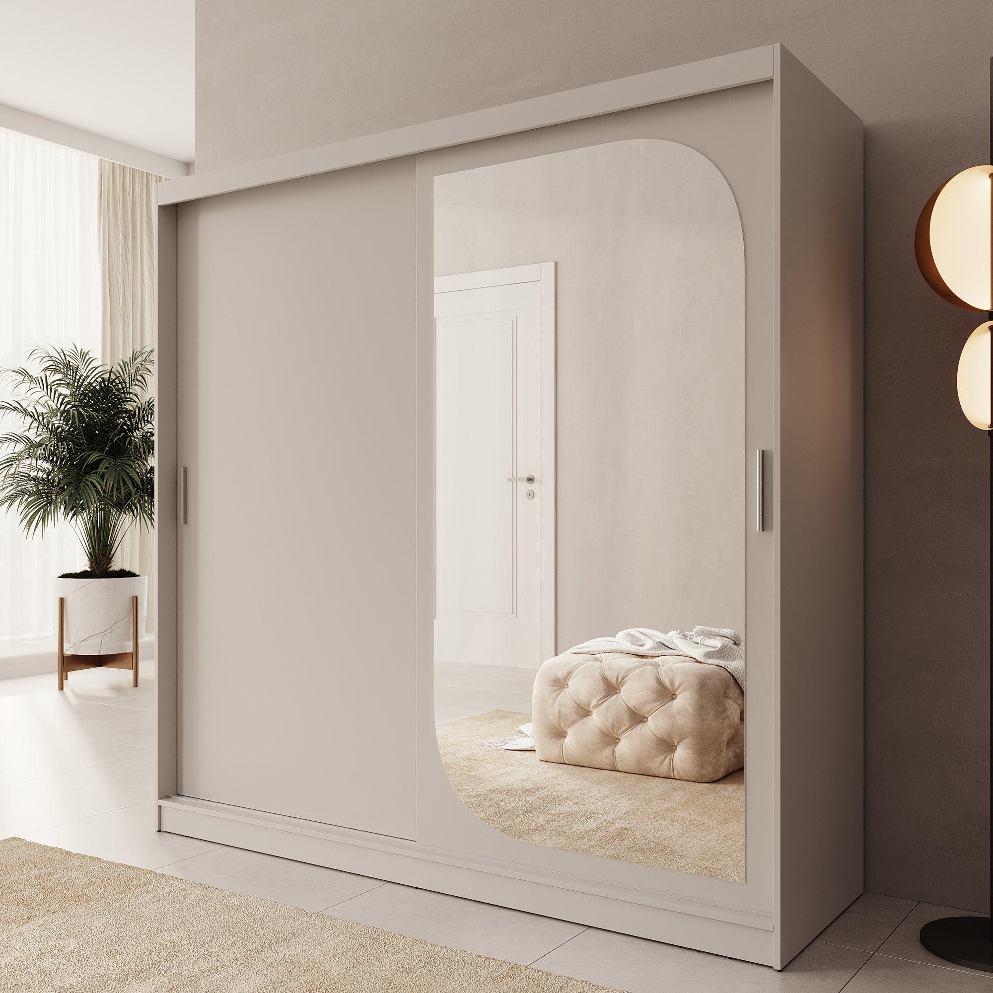 Lava - Kledingkast met 2 schuifdeuren - Beige - 200x62x200 cm