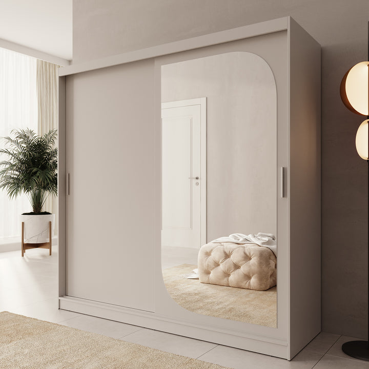 Lava - Kledingkast met 2 schuifdeuren - Beige - 200x62x200 cm