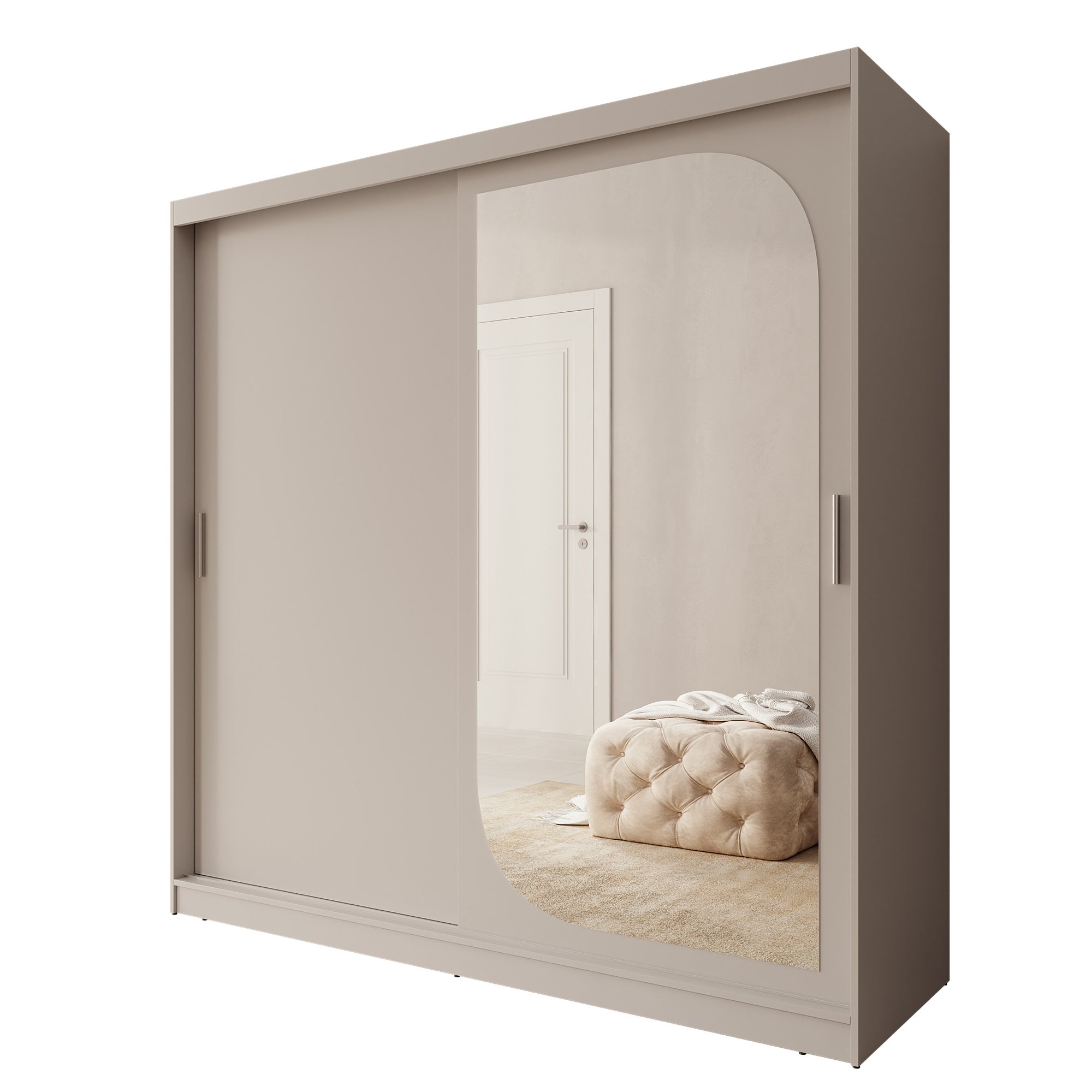 Lava - Kledingkast met 2 schuifdeuren - Beige - 200x62x200 cm